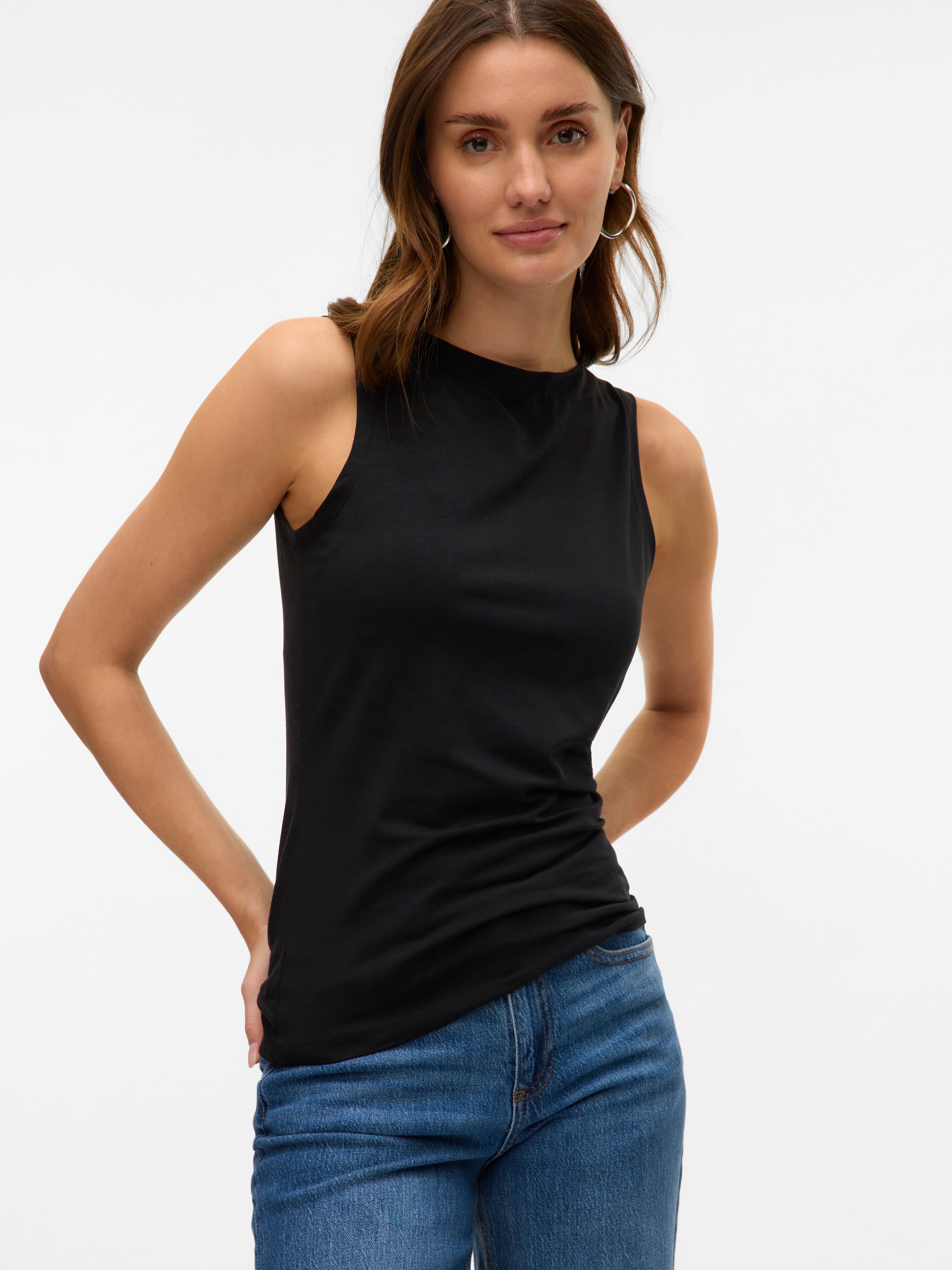 Vero Moda Shirttop "VMPANDA MODAL SL TOP JRS NOOS" Baumwollmischung, slim f günstig online kaufen
