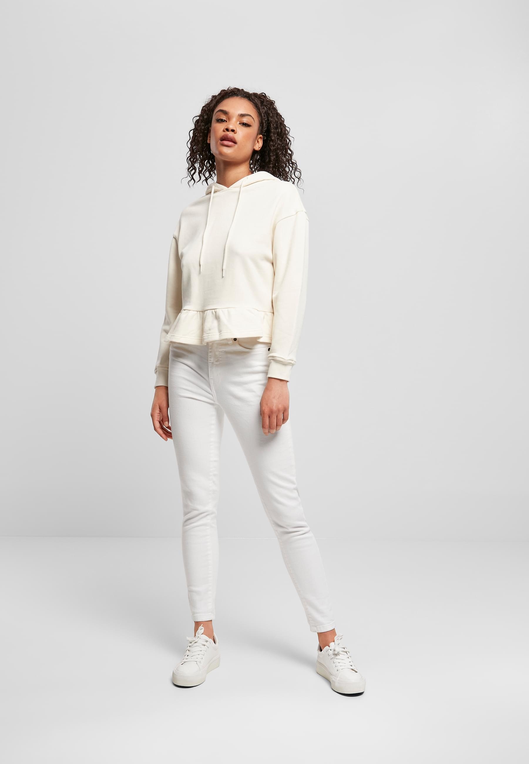 URBAN CLASSICS Kapuzenpullover »Urban Classics Damen Ladies Organic Volants Hoody«, (1 tlg.)