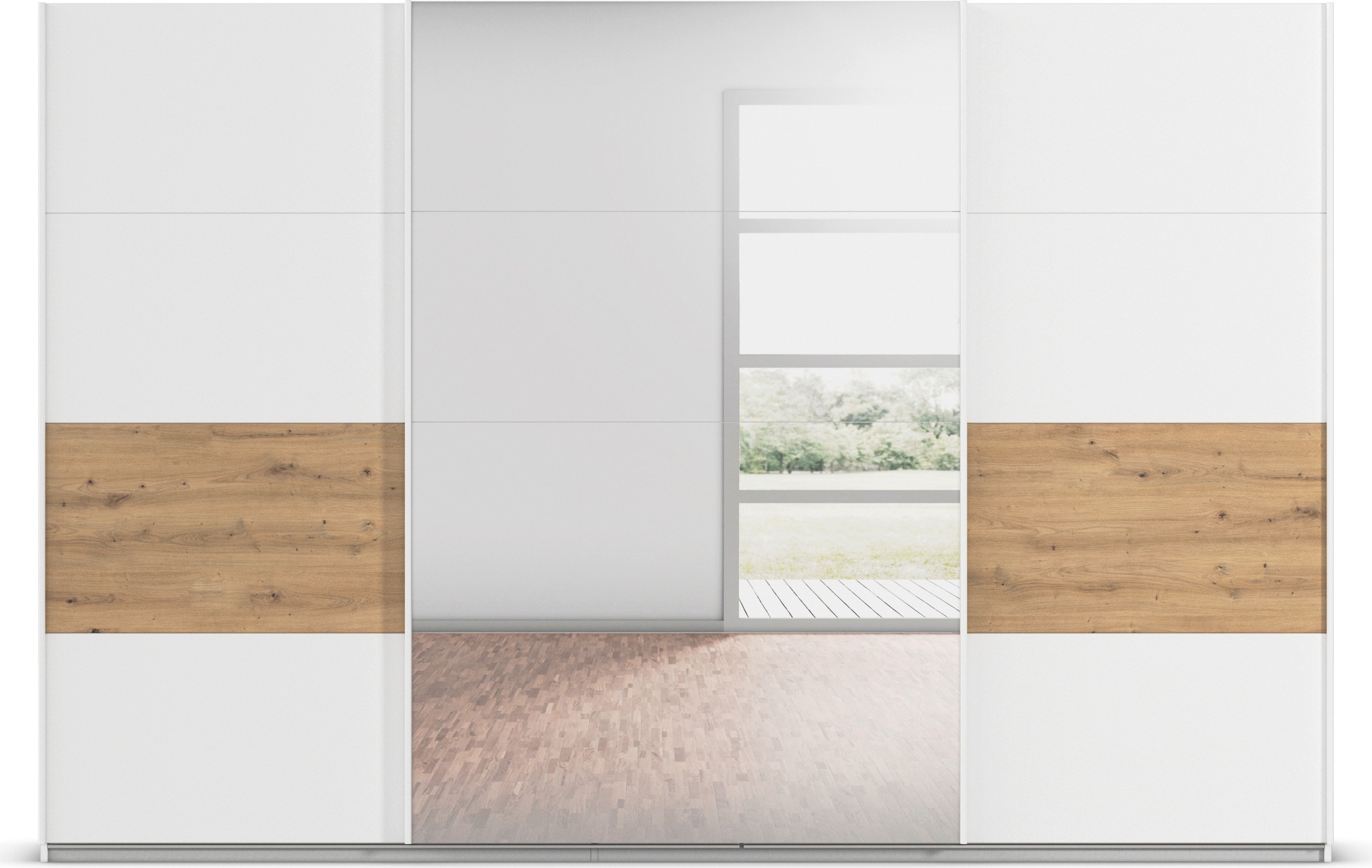 rauch Schwebetürenschrank »Schwebetürenschrank Kleiderschrank Schrank Garderobe CORTONA«, inkl. Inneneinteilung, 2 Stoffboxen und zusätzlichen Einlegeböden