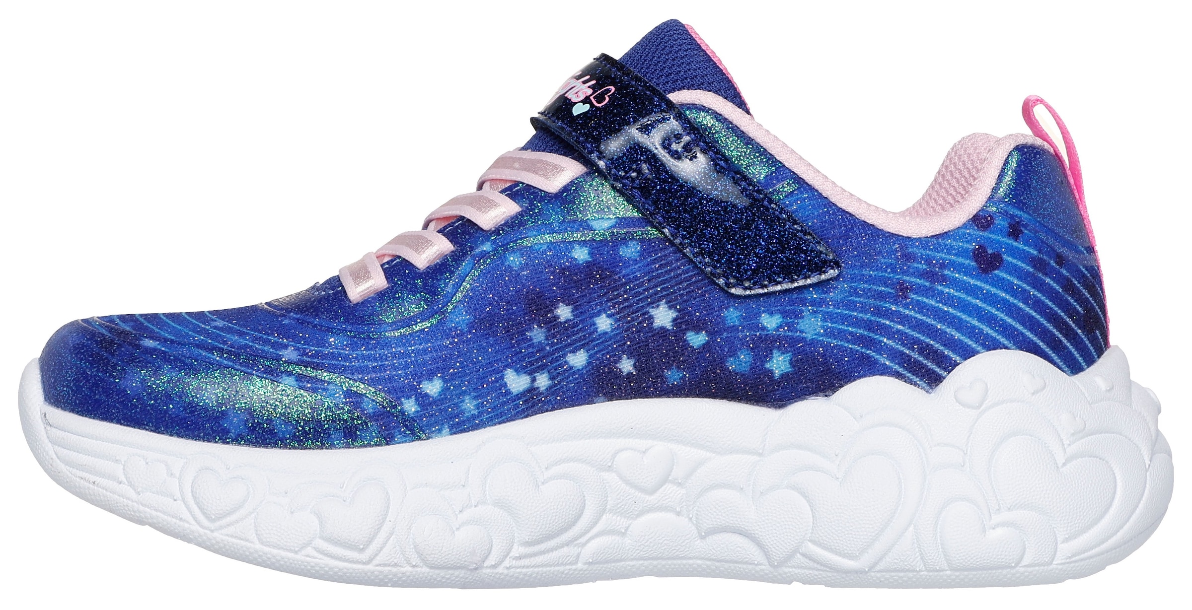 Skechers Sneaker »ETERNAL HEART LIGHTS«, Blink,-Klettschuh mit Herz-Applikation, Größenschablone zum Download