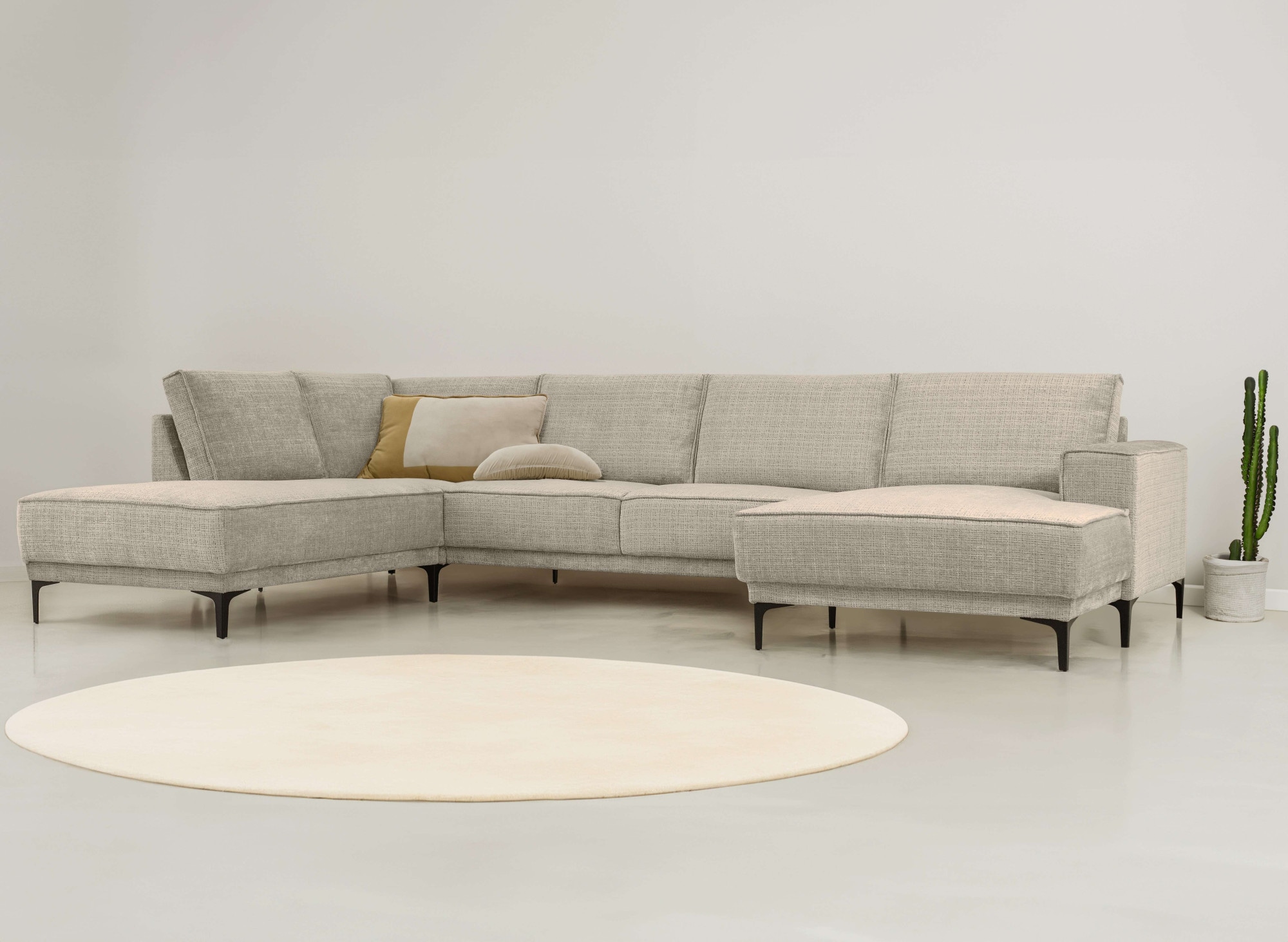 Places of Style Wohnlandschaft "XXL Sofa Oland, Struktur, Flachgewebe, Luxu günstig online kaufen