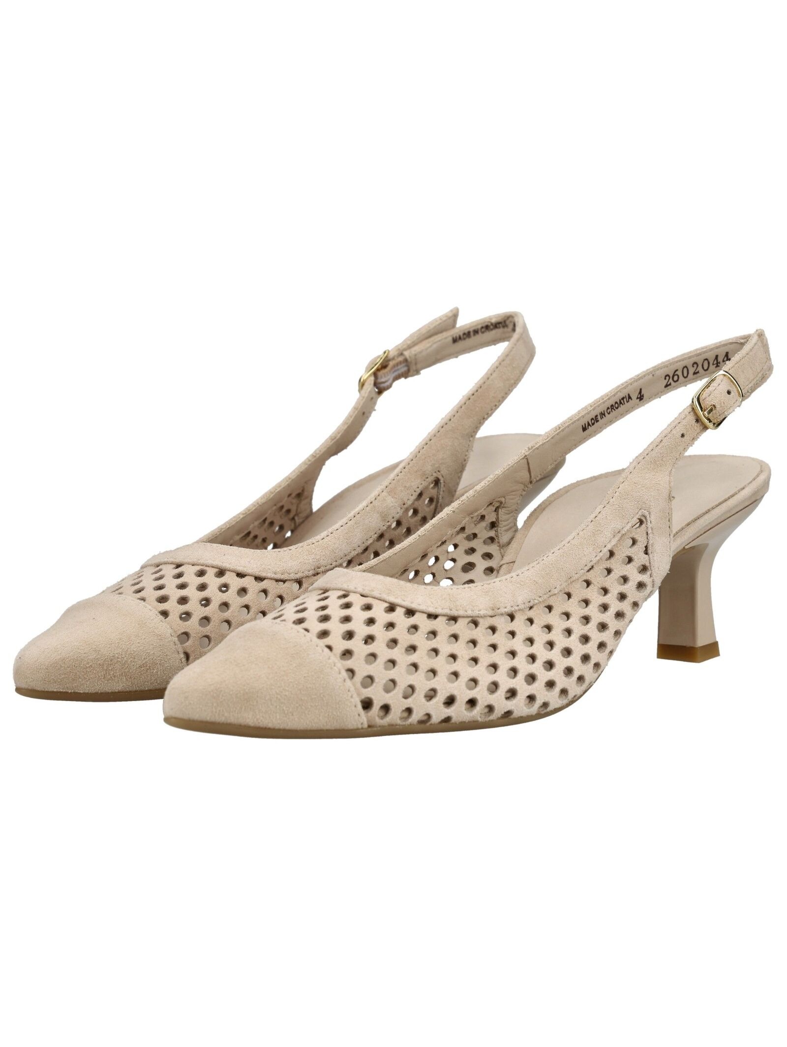Slingpumps PAUL GREEN "Paul Green Pumps Leder", Damen, Gr. 40, beige, Leder, Schuhe Slingpumps 4