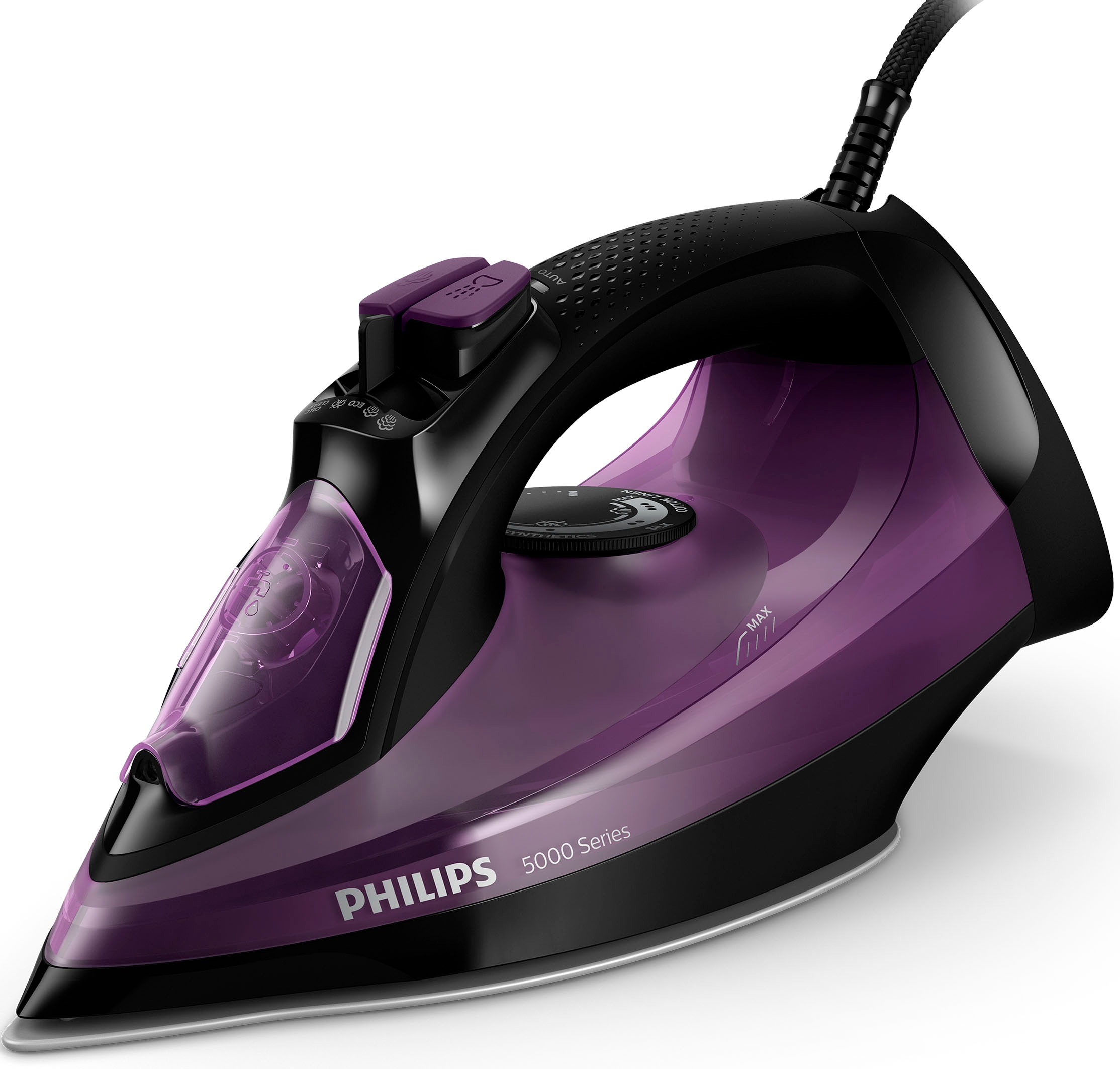 PHILIPS Dampfbügeleisen "DST5030/80 5000 Series", B:31,2cm H:14,7cm T:12,7cm, lila, Bügeleisen, SteamGlide Plus Bügelsohle, 320 ml Wassertank, 180 g