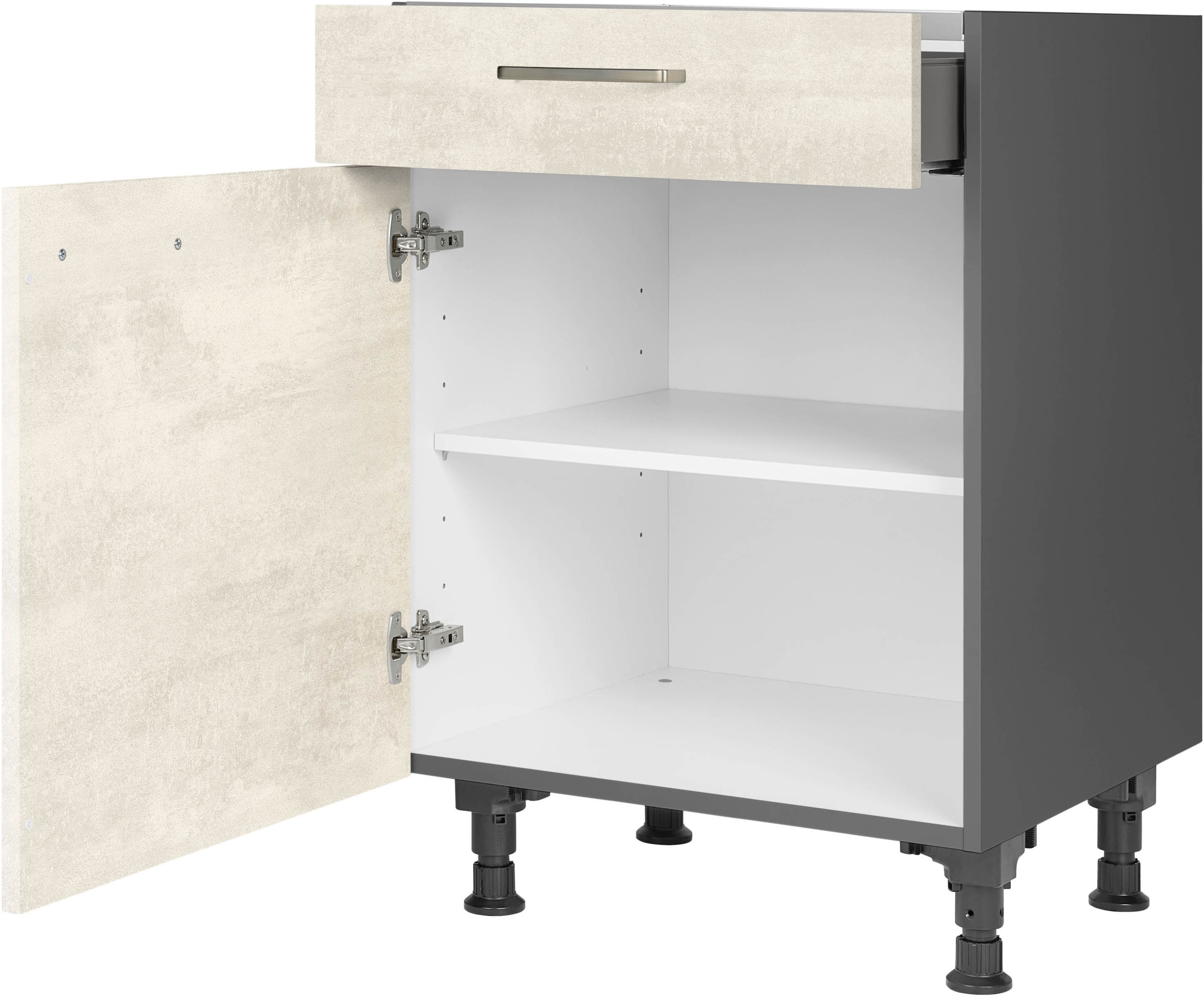 nobilia® Kochfeldumbauschrank »"Riva", mit Schukasten und Tür, Ausrichtung wählbar«, vormontiert, Breite 60 cm