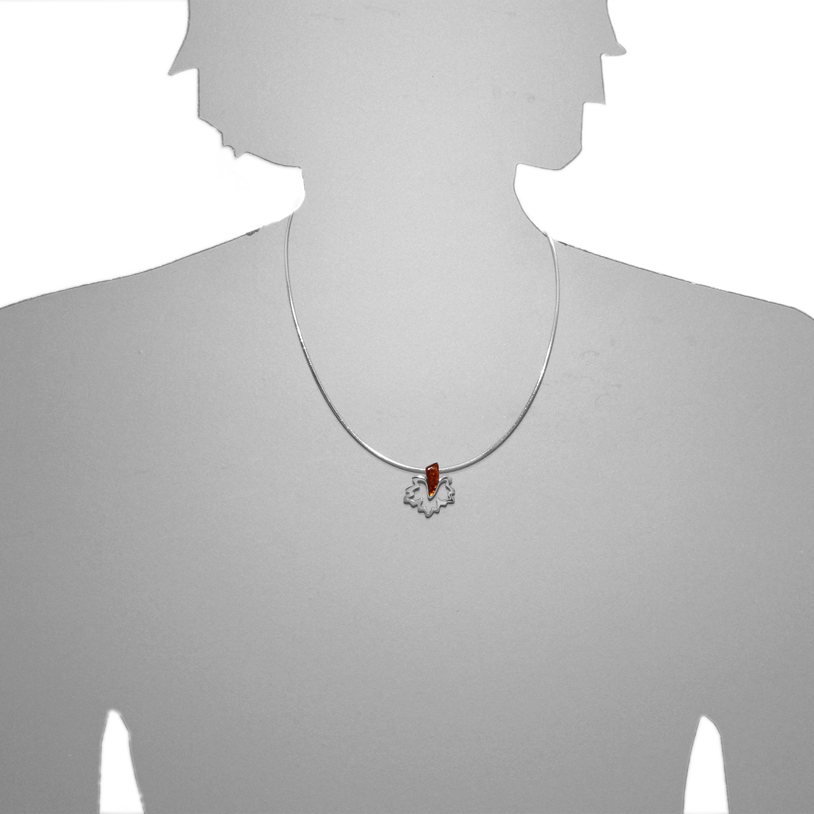 OSTSEE-SCHMUCK Kette mit Anhänger »- Gleiter-Ahorn - Silber 925/000 - Bernstein«
