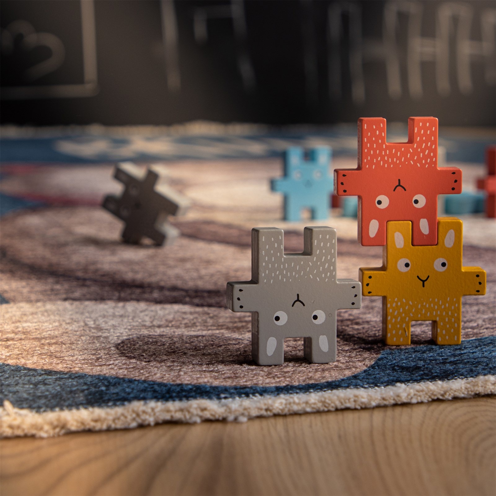 Thumbnail - Kayoom Kinderteppich "Joanna 623" rechteckig 6 mm Höhe Kurzflor, Teddybär