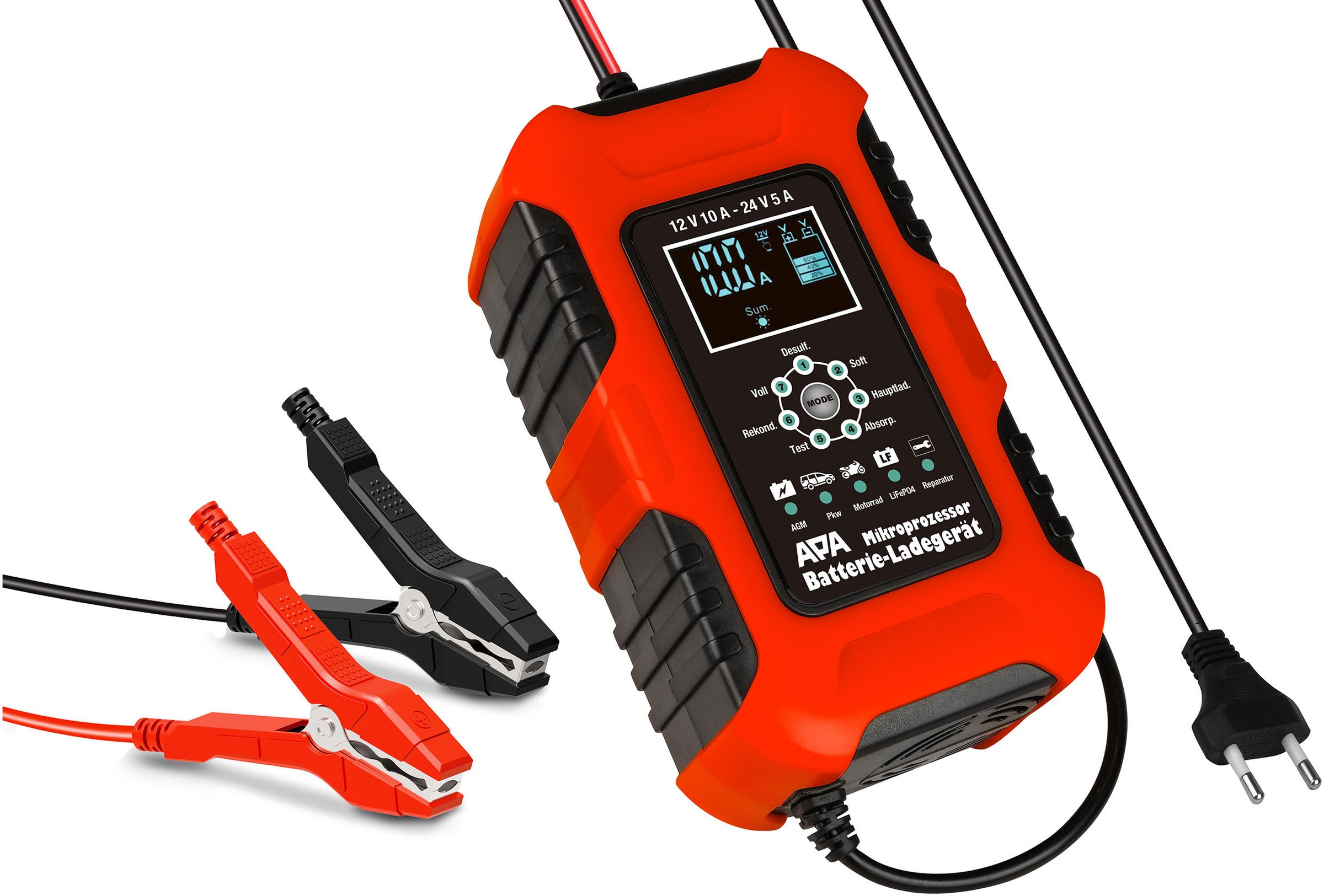 APA Batterieladegerät 12/24V 10A 16649 Chargeur 12 V, 24 V 10 A 5 A