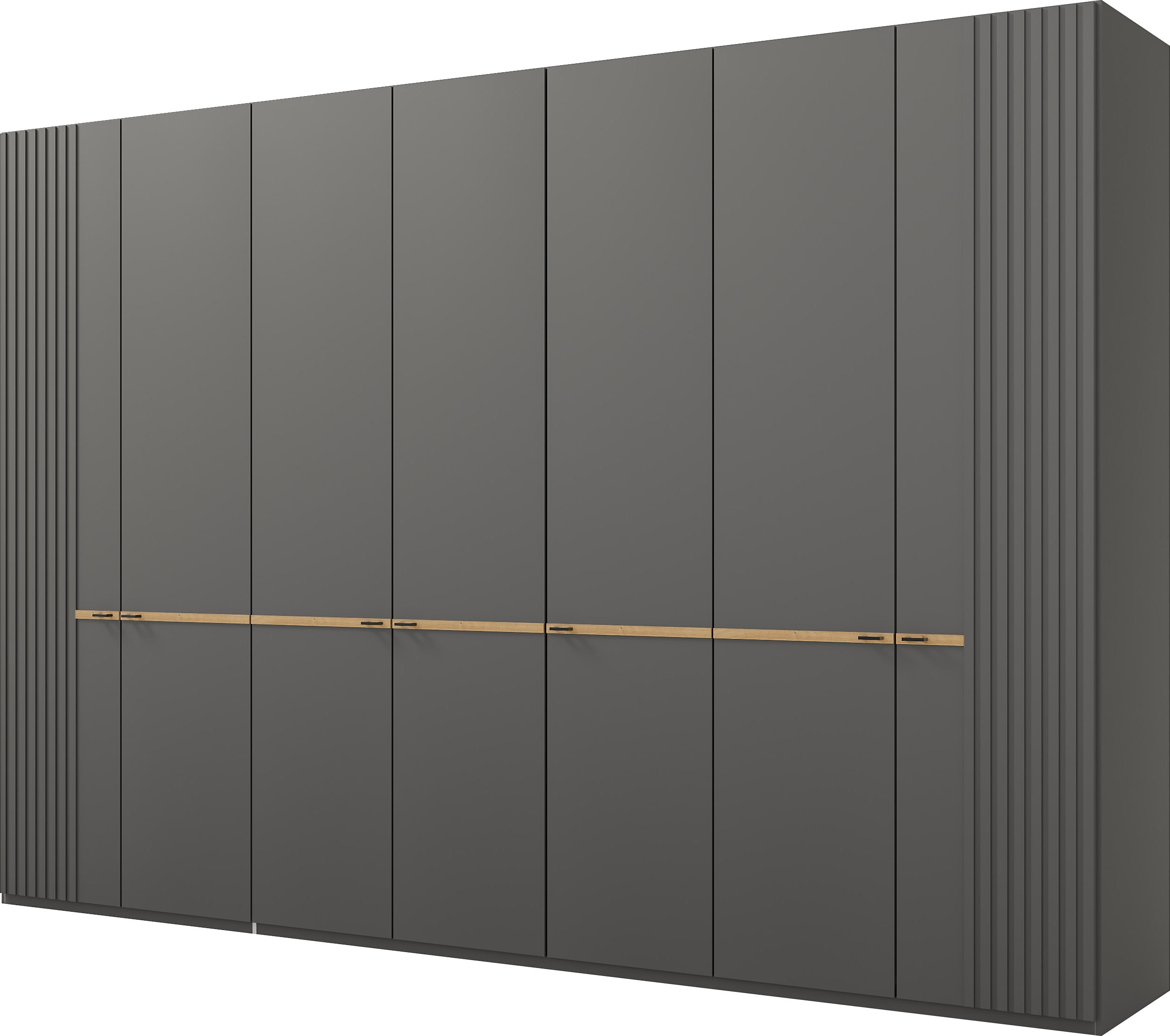 Musterring Kleiderschrank "Isabelle" Lamellen in Korpusfarbe, Griffe in schwarz, versch. Größen und Farben