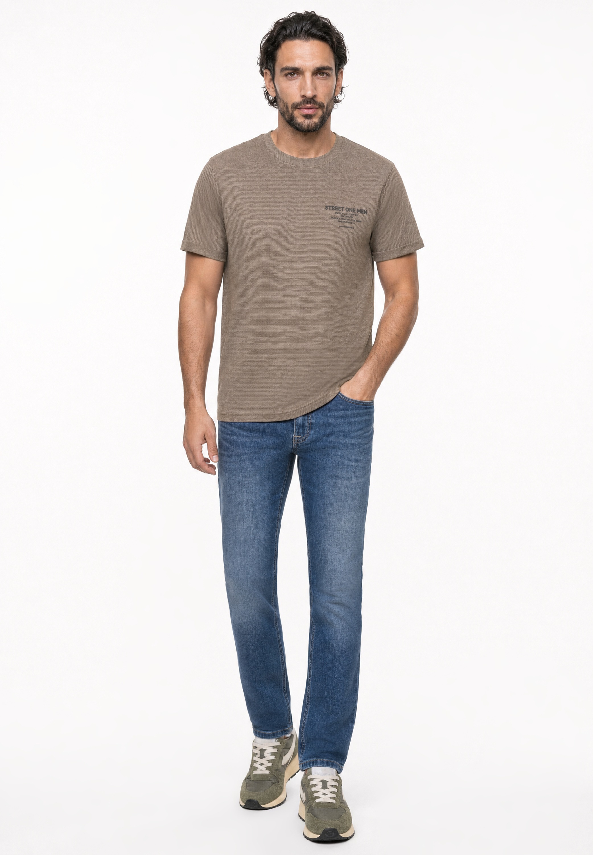 STREET ONE MEN T-Shirt aus reiner Baumwolle