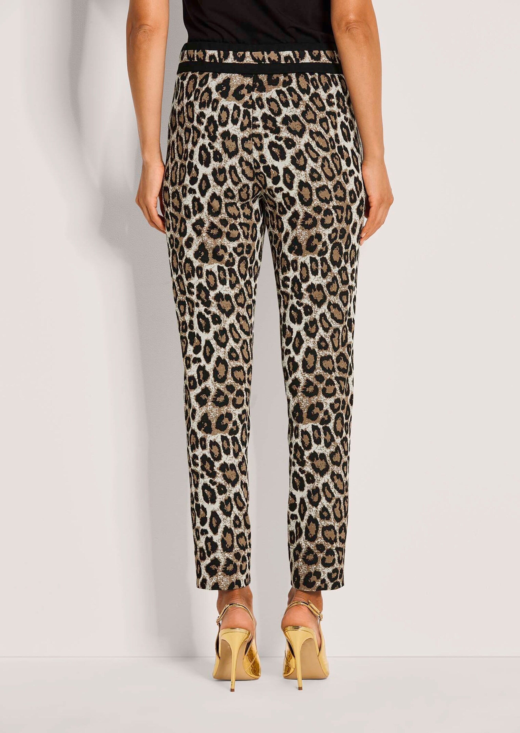 MADELEINE Stoffhose »Schlupfhose Leo-Print Jersey-Hose mit Stretch«