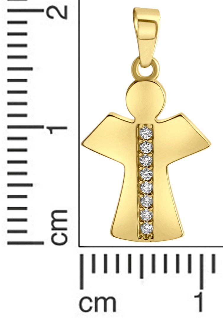 Firetti Engelanhänger »Schmuck Geschenk Gold 375 Halsschmuck Anhänger Halskette Engel«, mit Zirkonia (synth.)