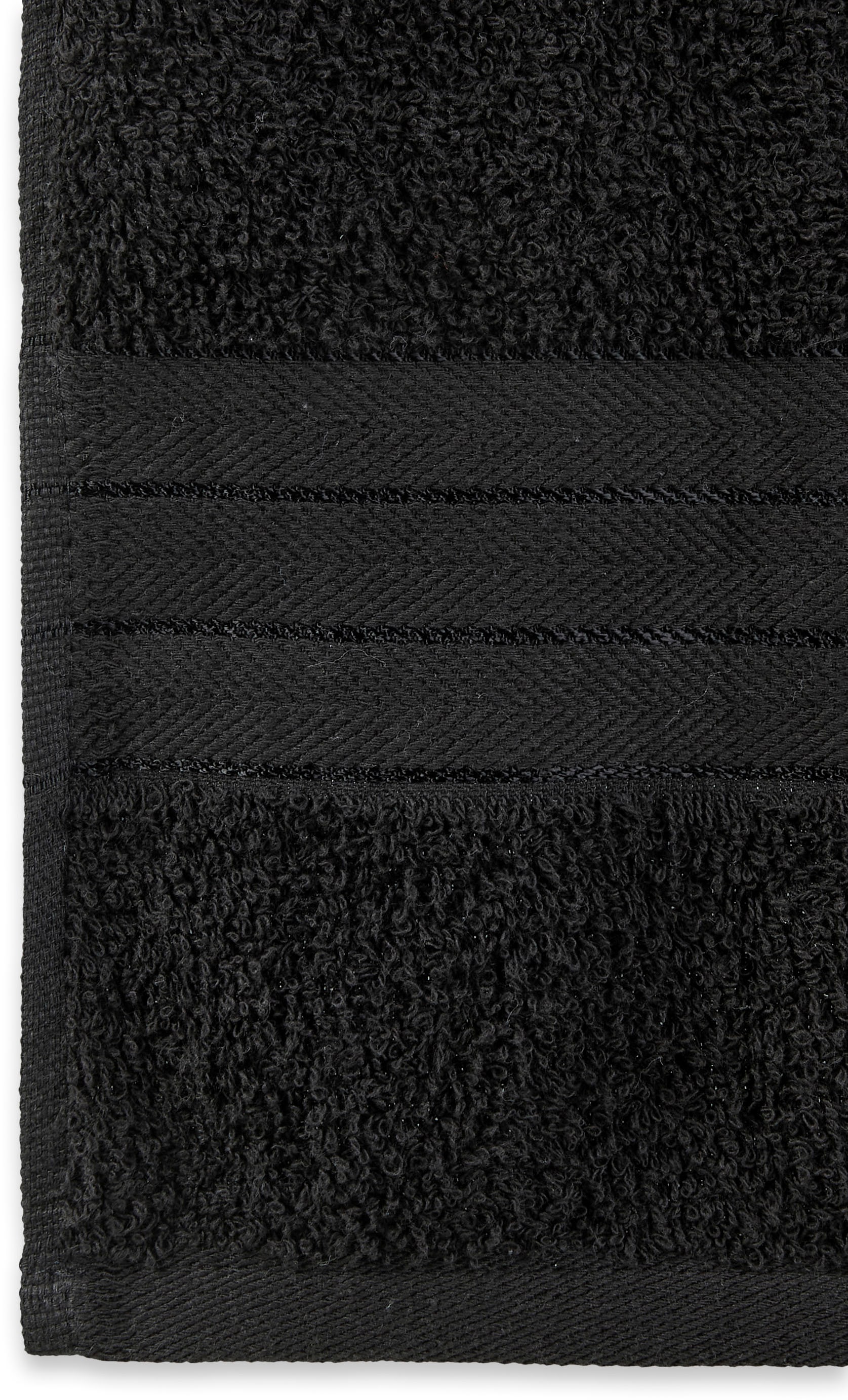 good morning Badetuch »Uni Towels«, (2 St., 2er Set Badetücher 70 x 140 cm), Baumwolle, Walkfrottee, Bordüre, 500 GSM, Weich, Einfarbig, Schwarz