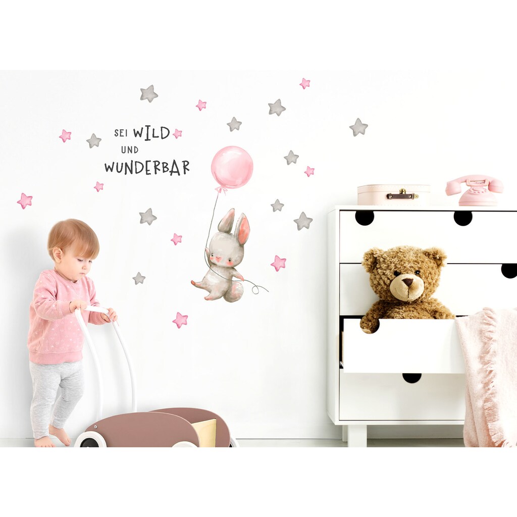 Wohnen Wohnaccessoires little DECO Wandtattoo »Little Deco Wandtattoo Sei wild & Hase mit Luftballon« Wohnen Wohnaccessoires little DECO Wandtattoo »Little Deco Wandtattoo Sei wild & Hase mit Luftballon«
