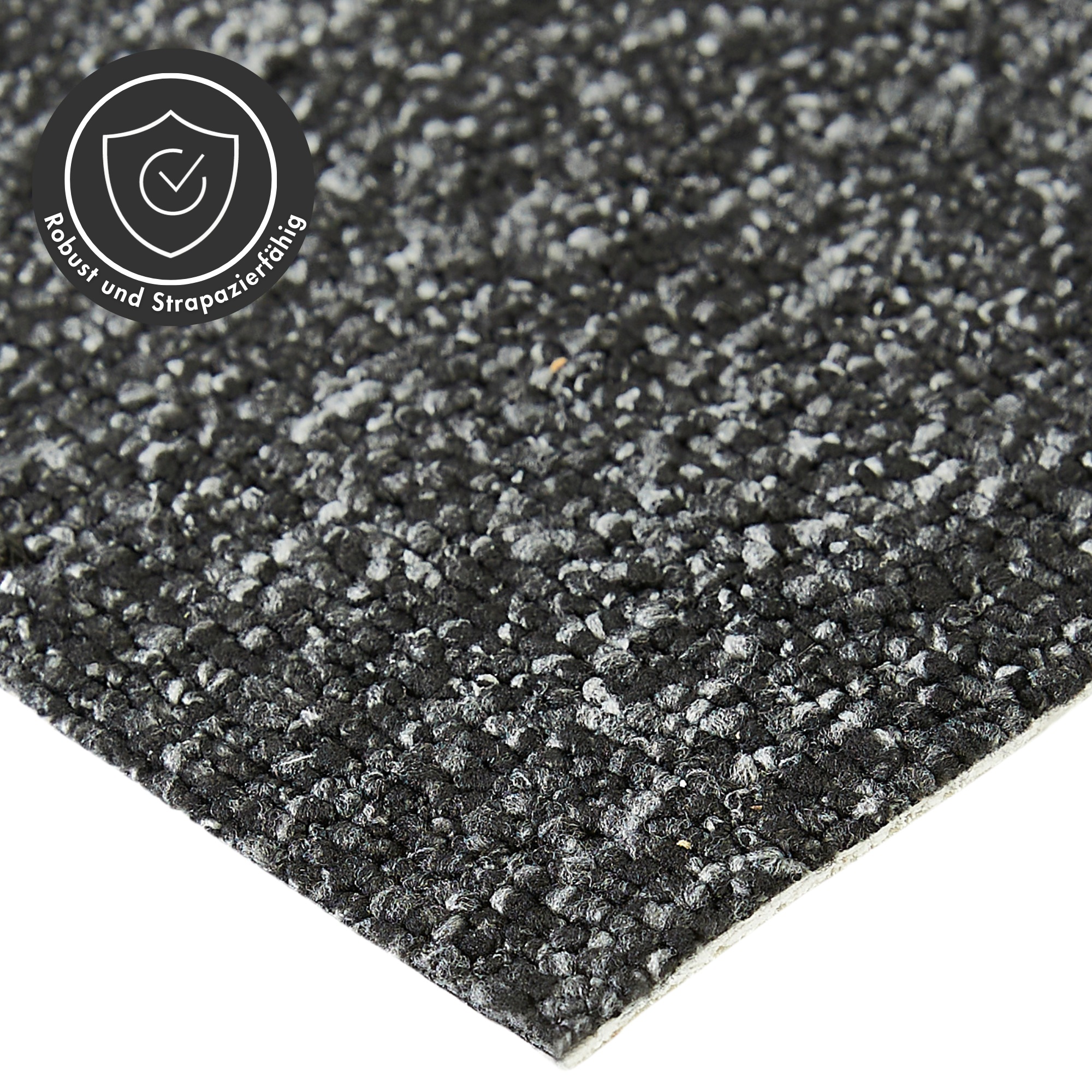 Teppichboden ANDIAMO "Bruce, Schlinge, Gesamthöhe 4 mm", grau (anthrazit), B:400cm L:200cm, Kunstfaser, Teppiche, meliert, Breite 400 cm, Wohnzimmer, strapazierfähig & robust 3