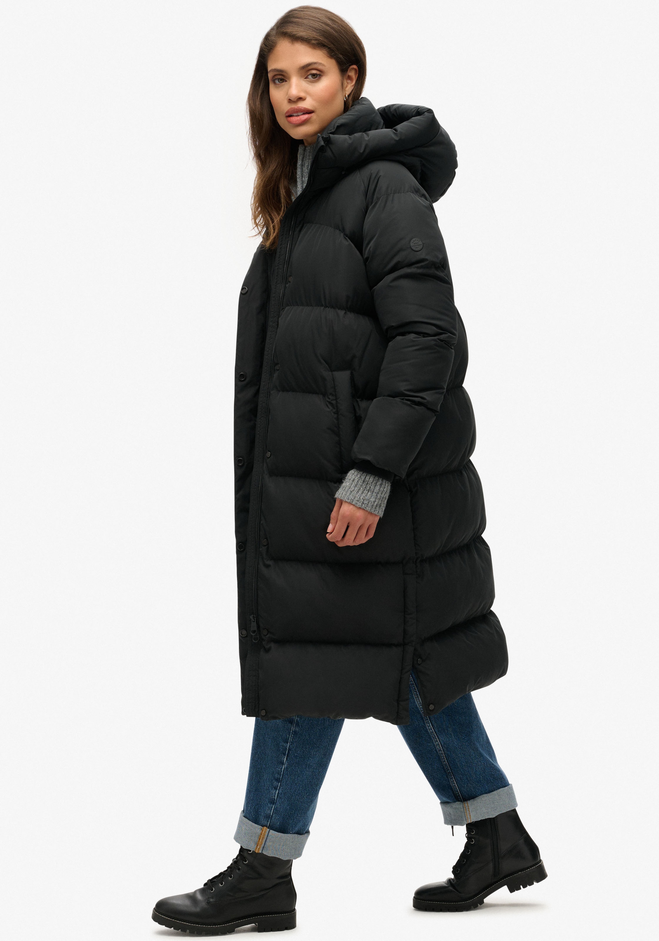 Superdry Steppjacke »Longline Hooded Puffer Jacket«