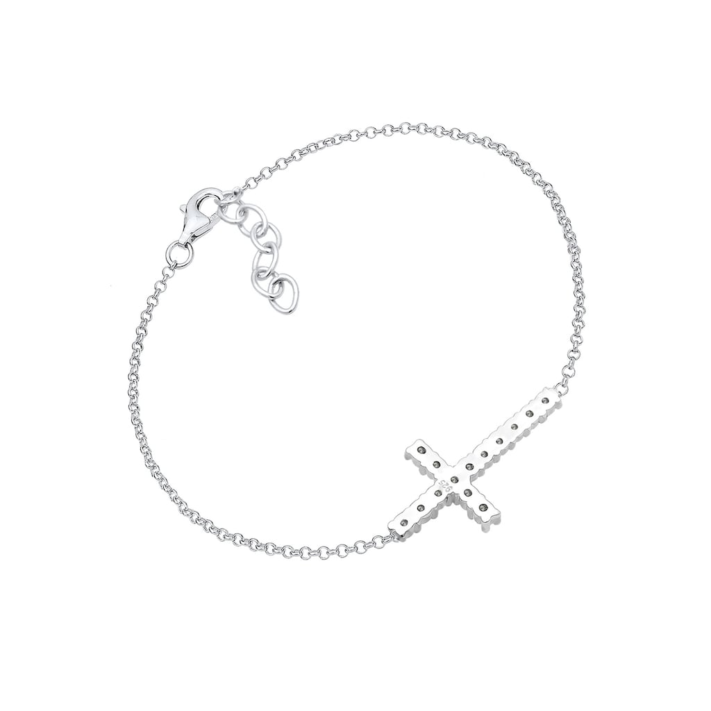 Elli Armband »Kreuz Glaube Kristalle Funkelnd Elegant 925 Silber«