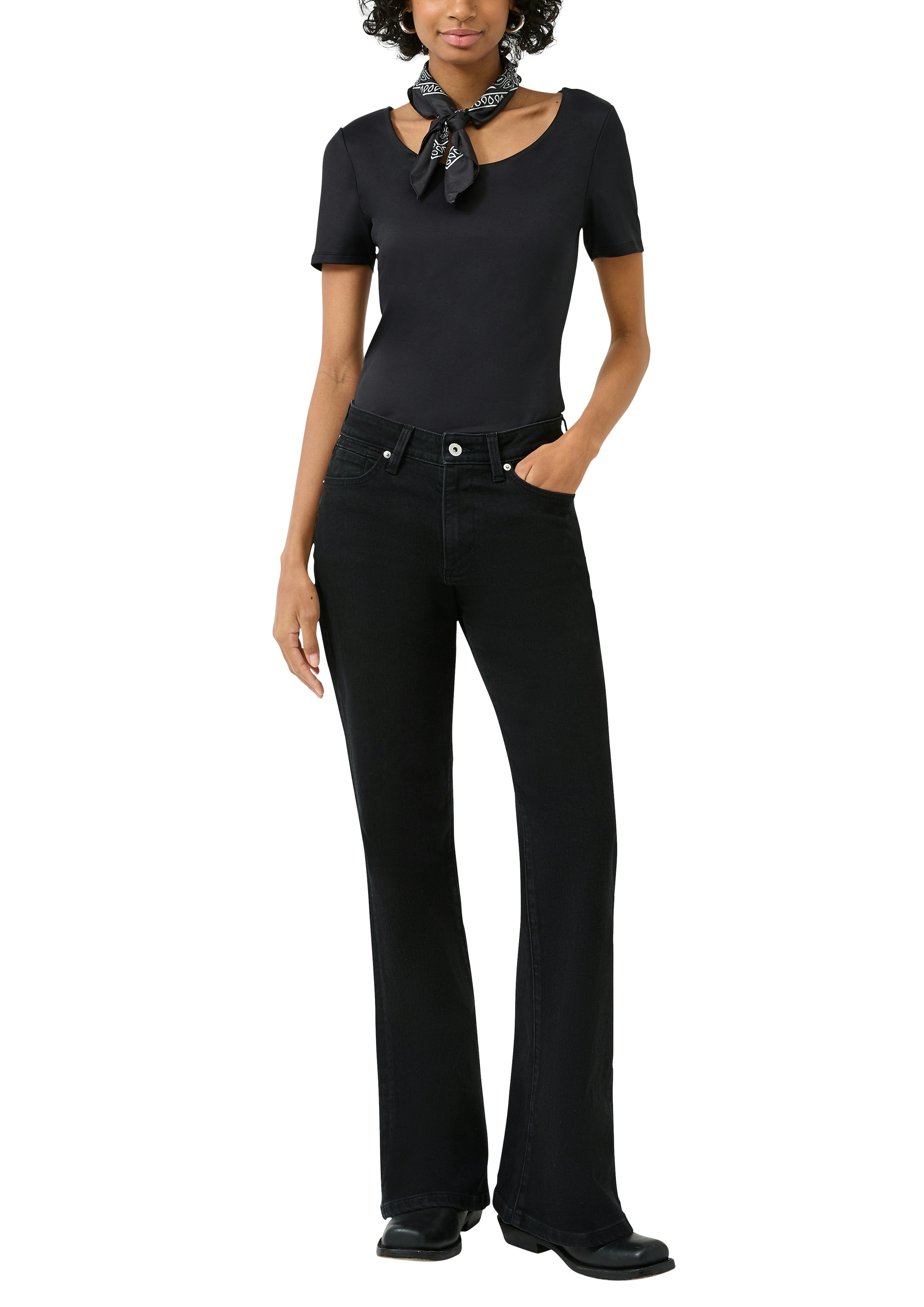 QS 5-Pocket-Jeans mit Schlag und Stretch