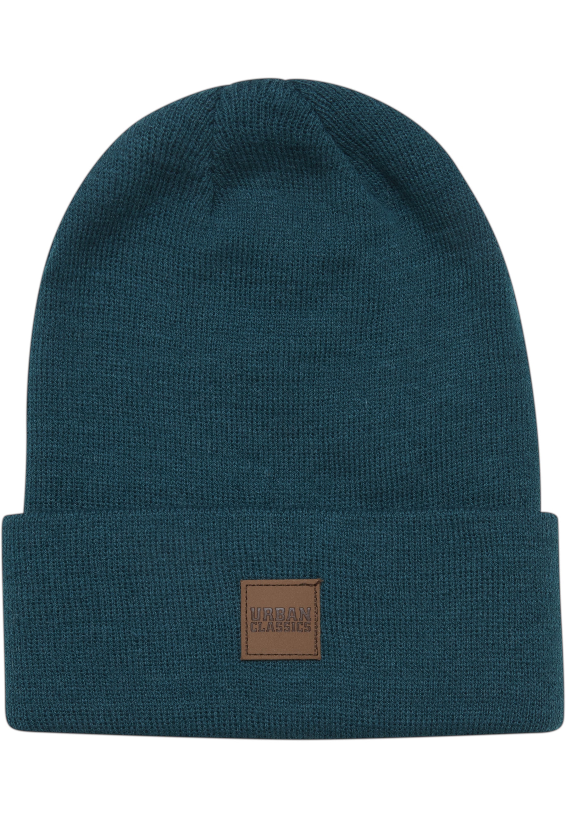 URBAN CLASSICS Beanie »Urban Classics Unisex Synthetic Leatherpatch Long Beanie« 1 Stk.