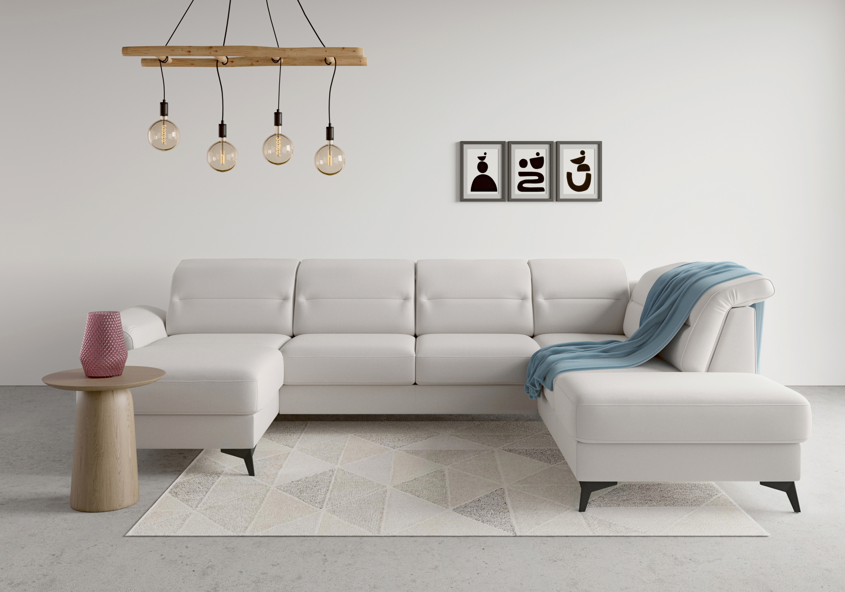 sit&more Wohnlandschaft "Sinatra U-Form" optional mit Kopfteilverstellung und Armteilfunktion, Metallfüße