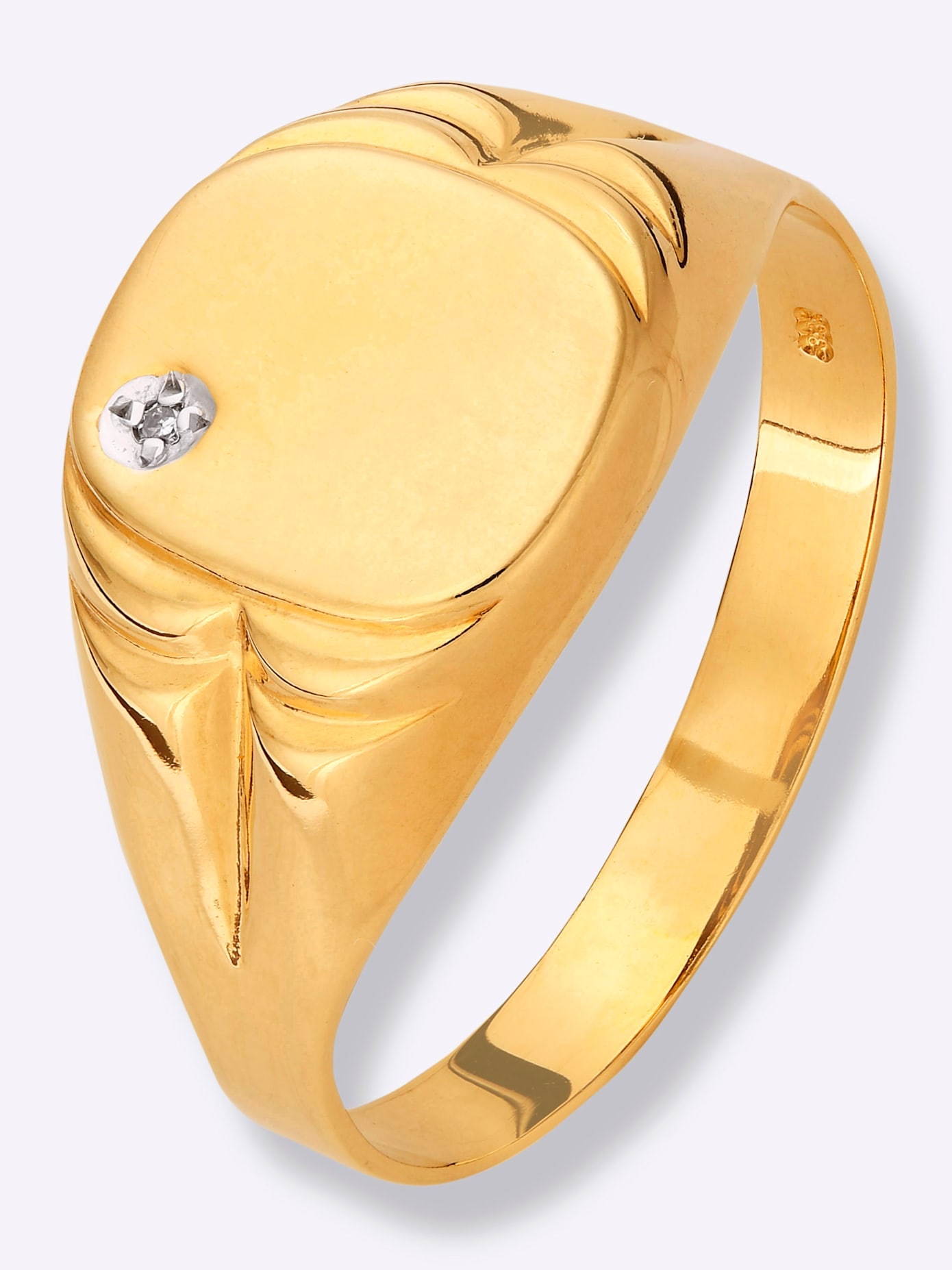 Fingerring LADY Gr. 21, silber (silber vergoldet 925), Fingerringe, Herren, 21, Silber 925 (Sterlingsilber), Fingerring