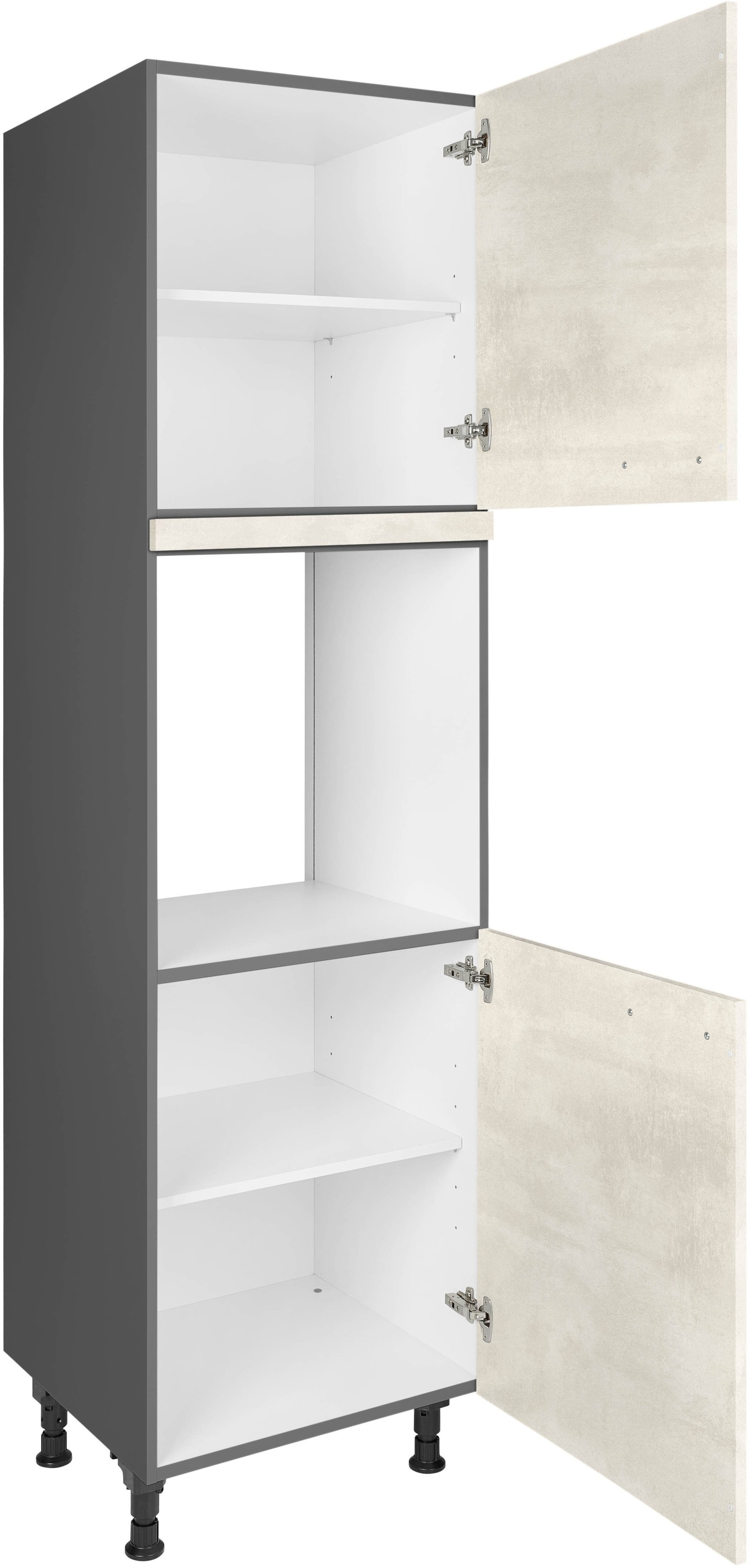 nobilia® Herdumbauschrank »"Riva", Ausrichtung wählbar, mit zwei zusätzlichen Türen,«, vormontiert, Breite/Höhe: 60/167,8 cm