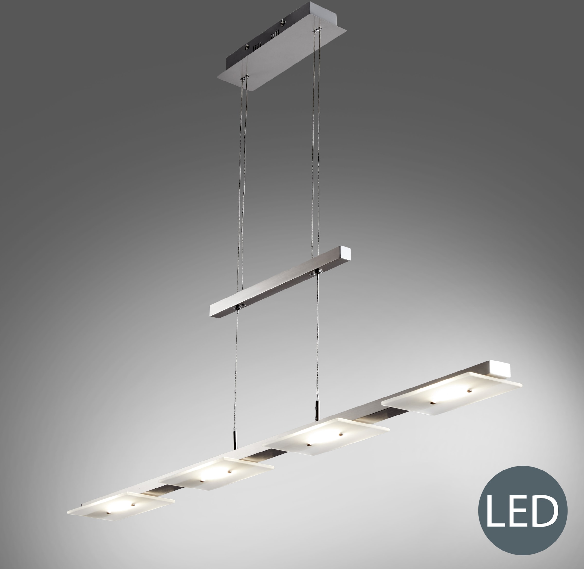 B.K.Licht LED Pendelleuchte »Aries«, 4 flammig-flammig, Deckenleuchte,  Pendelleuchte, inkl. 18W 1600lm, Hänge-Lampe, Esszimmer | BAUR