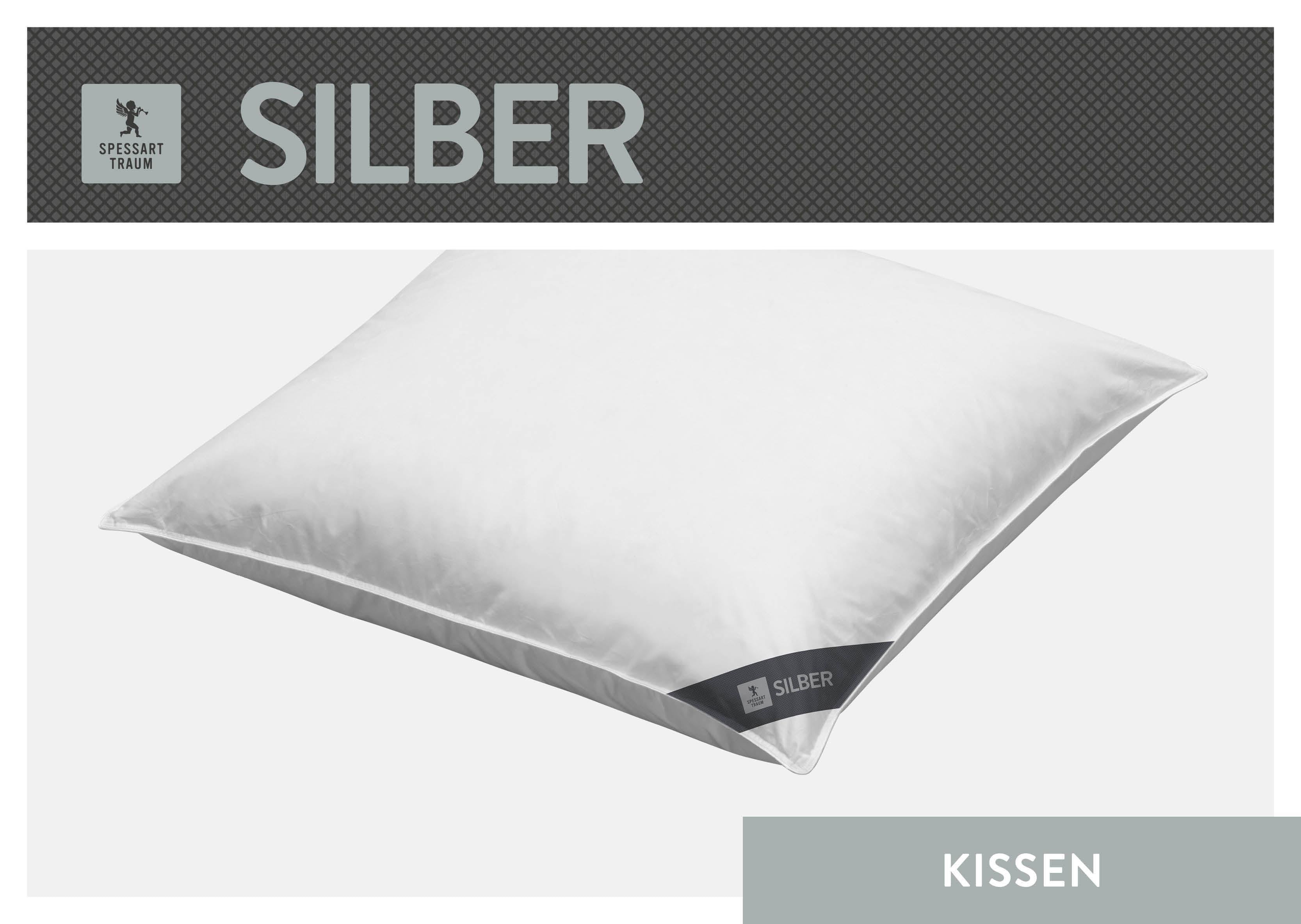 SPESSARTTRAUM 3-Kammer-Kopfkissen "Silber" Füllung: Außen: 100% Daunen; Innen: 100% Federn 1 Stk. tlg. hergestellt in Deutschland, allergikerfreundlich