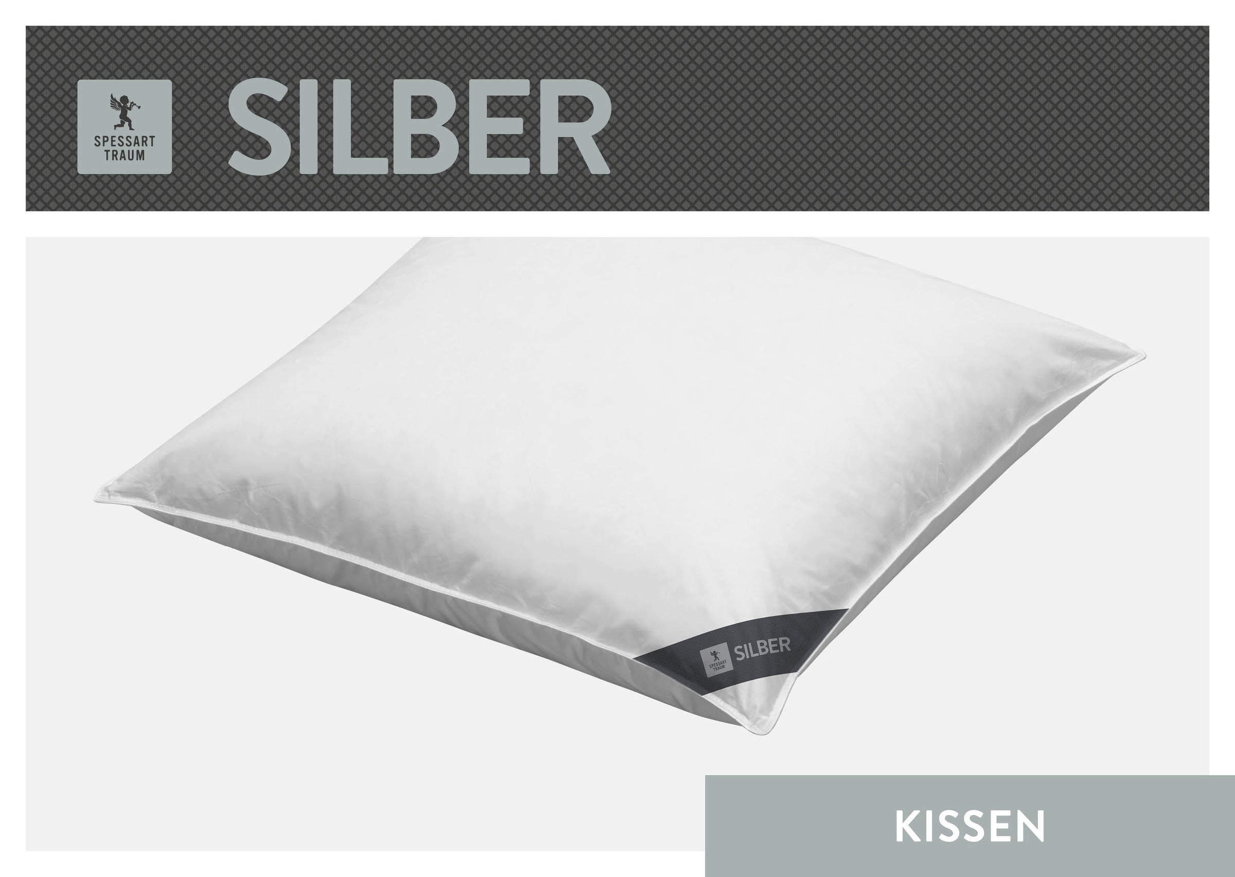SPESSARTTRAUM 3-Kammer-Kopfkissen "Silber" Füllung: Aussen100DaunenInnen100Federn 1 Stk. tlg. hergestellt in Deutschland, allergikerfreundlich