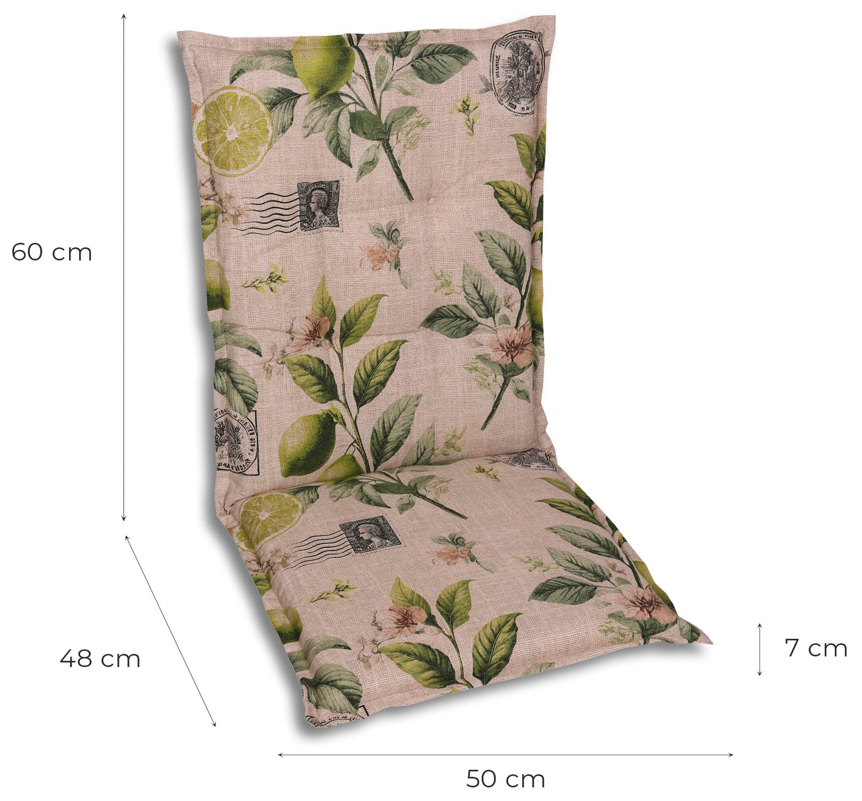 GO-DE Sesselauflage Lemon sand - Maße BxLxH ca.: 50 cm x 108 cm x 7 cm