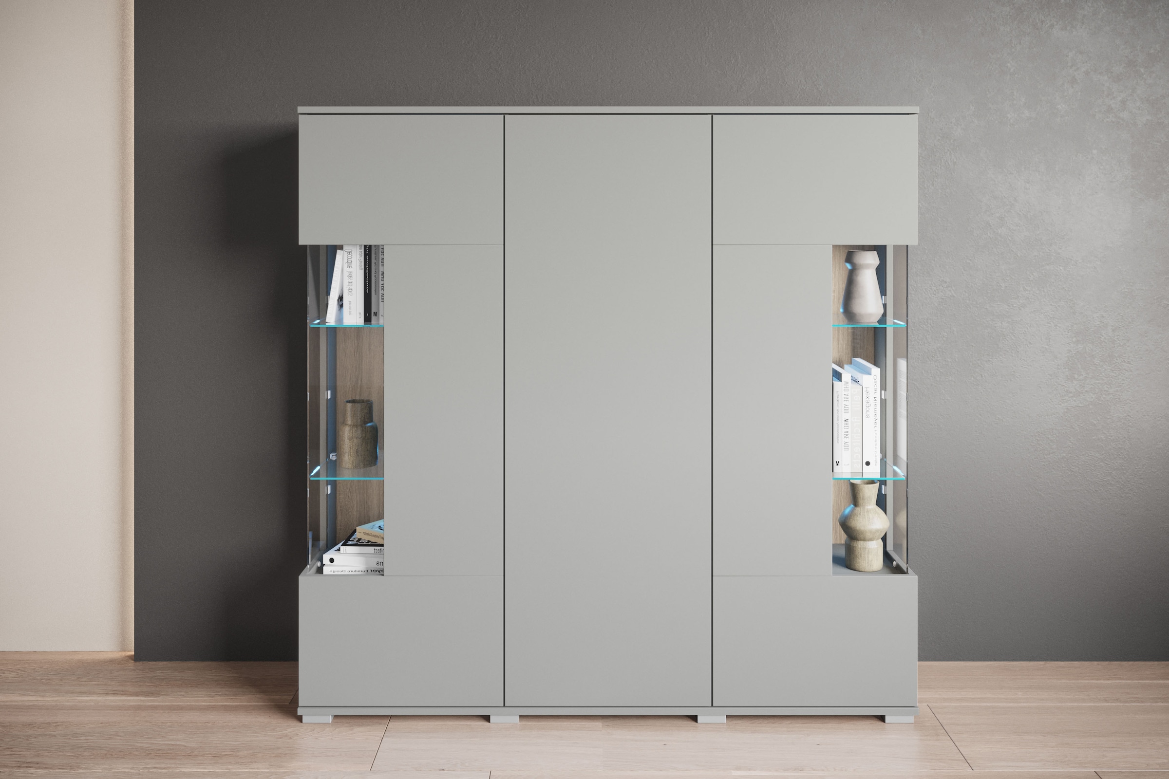 INOSIGN Highboard "Kenia", (1 St.), Modernes Highboard, mit Glastüren, Brei günstig online kaufen