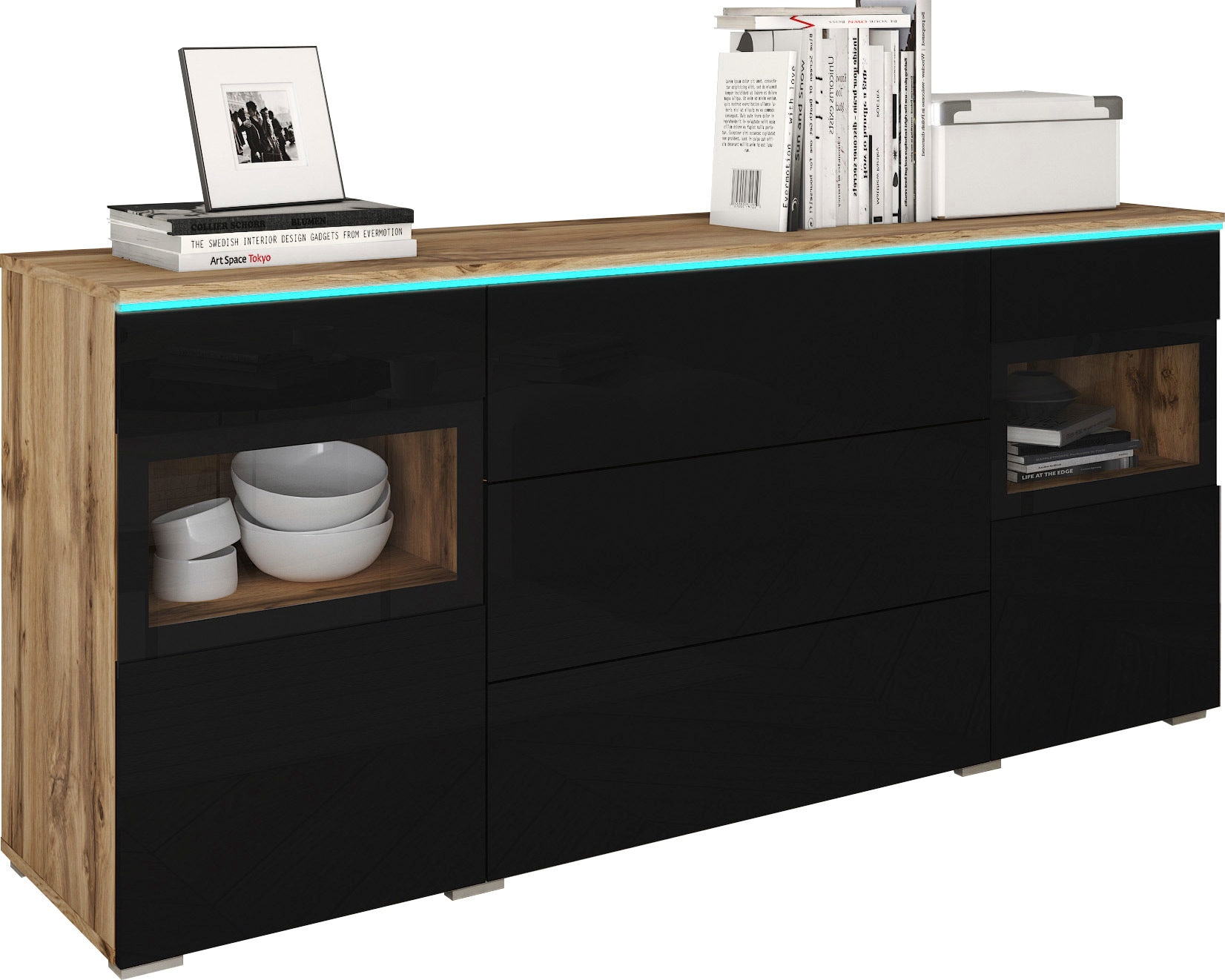 INOSIGN Sideboard "VERA", moderne grifflose Kommode Breite 150 cm, Einlegeböden verstellbar