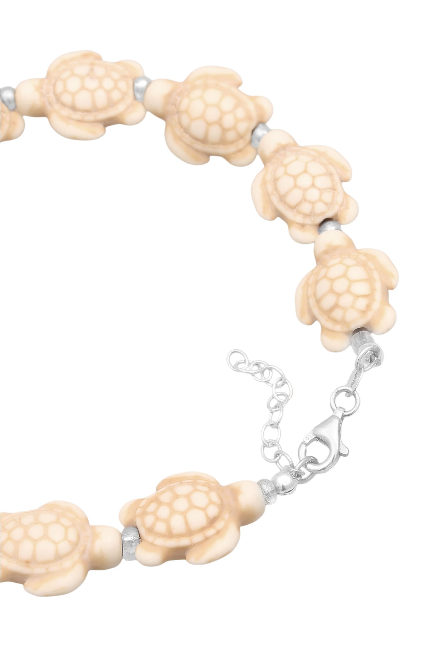 Elli Fußkette »Fußschmuck Schildkröten Howlith Elemente 925 Sterling Silver«
