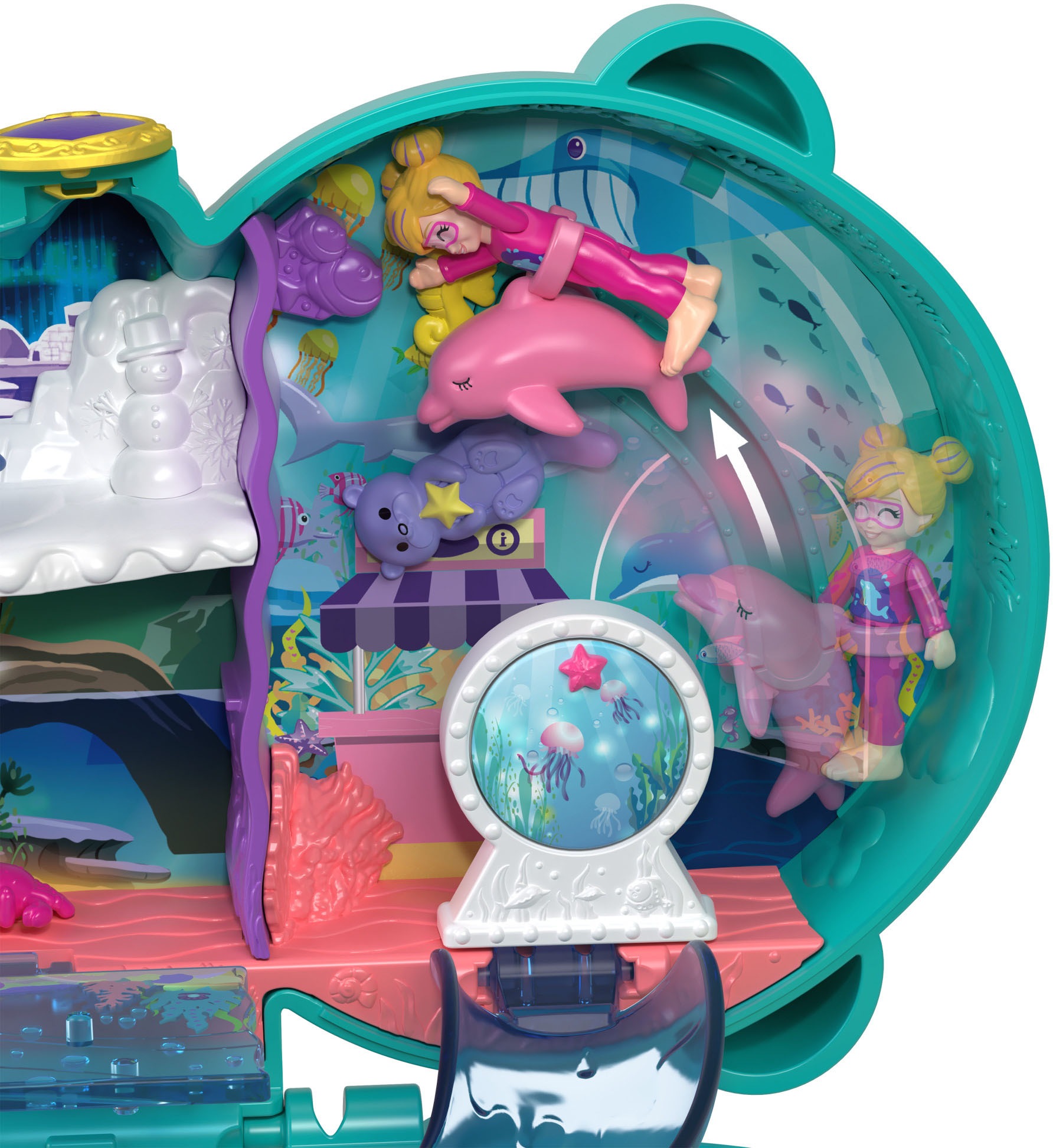 Polly Pocket Spielwelt »Aquarium Schatulle«, mit 2 Figuren und Zubehör