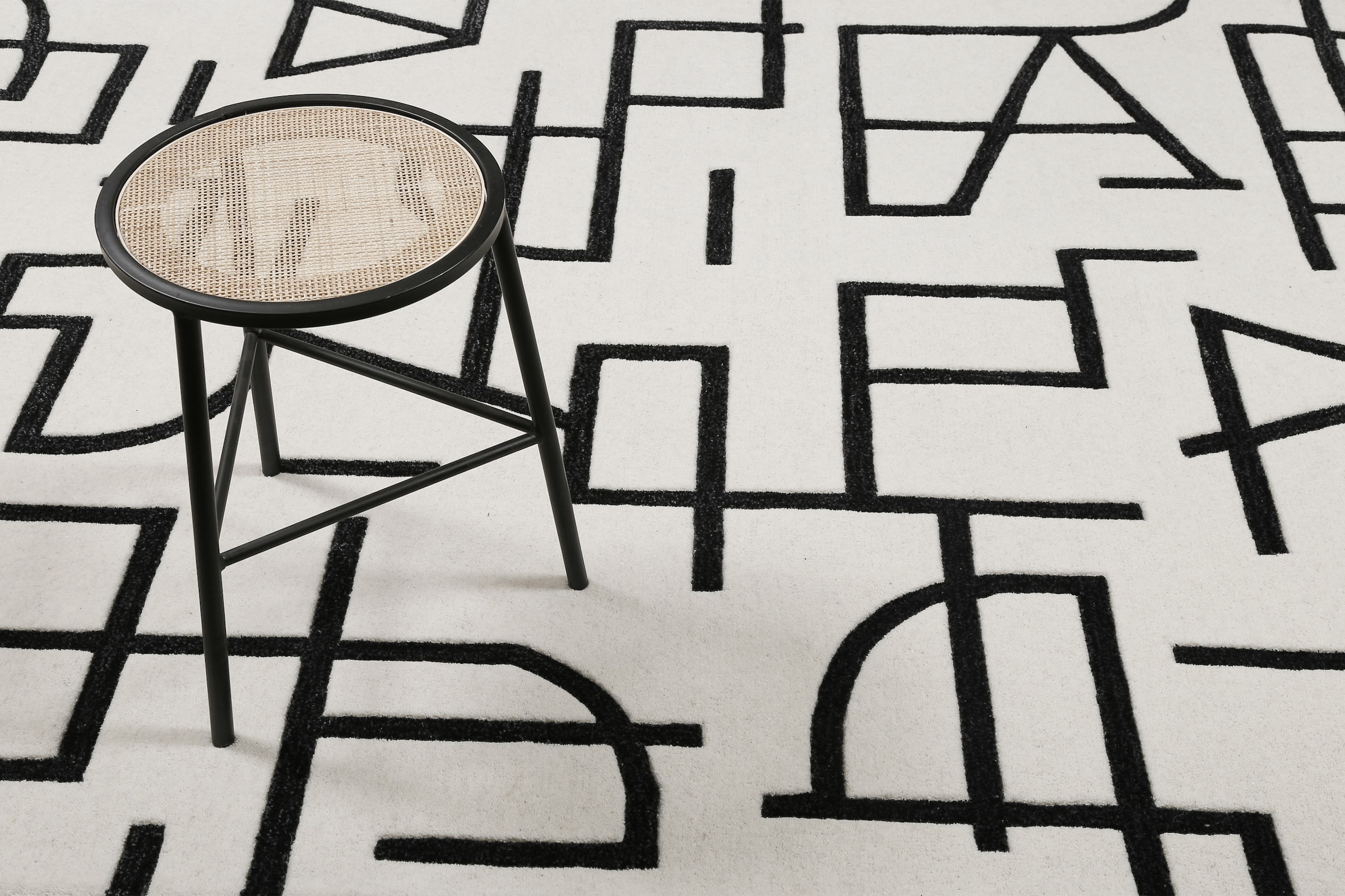 Wecon home Teppich »Beatrice« rechteckig 13 mm Höhe Kurzflorteppich, Schurwolle, Konturenschnitt, handgetuftet, Wohnzimmer