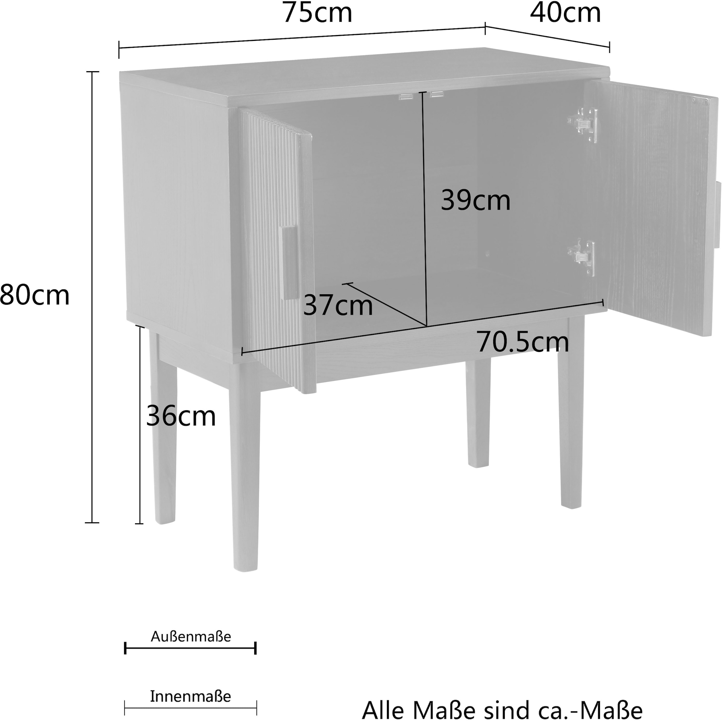 Guido Maria Kretschmer Home&Living Konsolentisch »Felipal«, aus Massivholz, mit Sofclose Funktion, Breite 75 cm