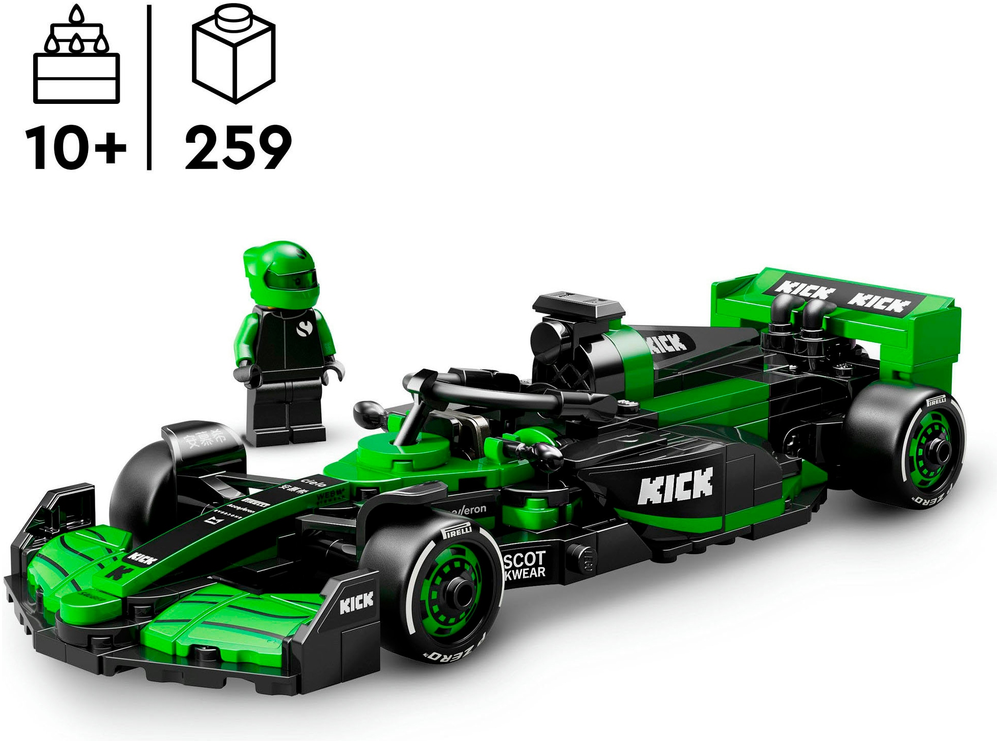 LEGO® Konstruktionsspielsteine »KICK Sauber F1® Team C44 Rennauto (77247), LEGO® Speed Champions« Made in Europe