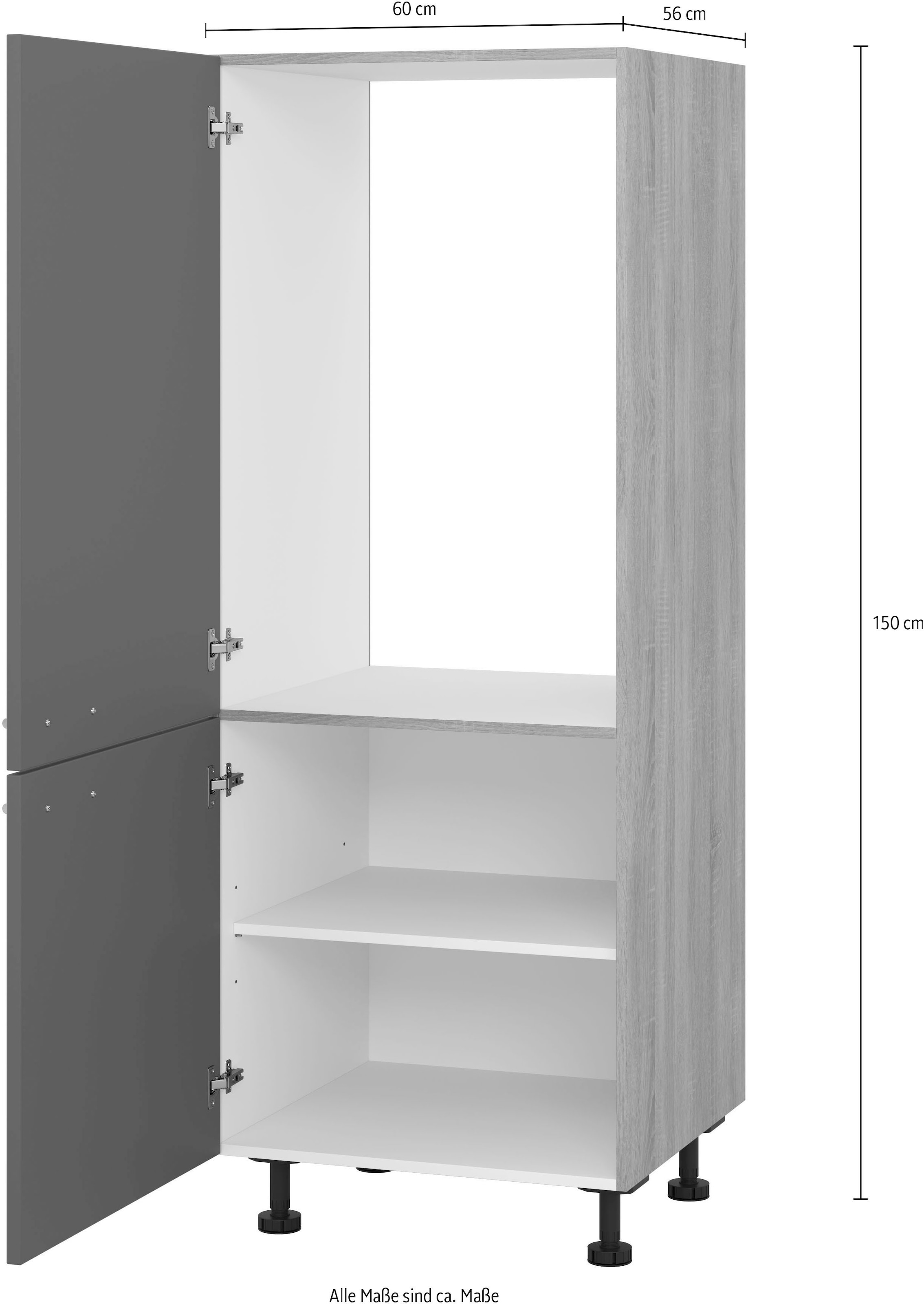 KOCHSTATION Kühlumbauschrank »"KS-Scafa" mit Tür für integrierten Kühlschrank 880mm«, Breite/Höhe: 60/150 cm, wahlweise Türanschlag rechts oder links