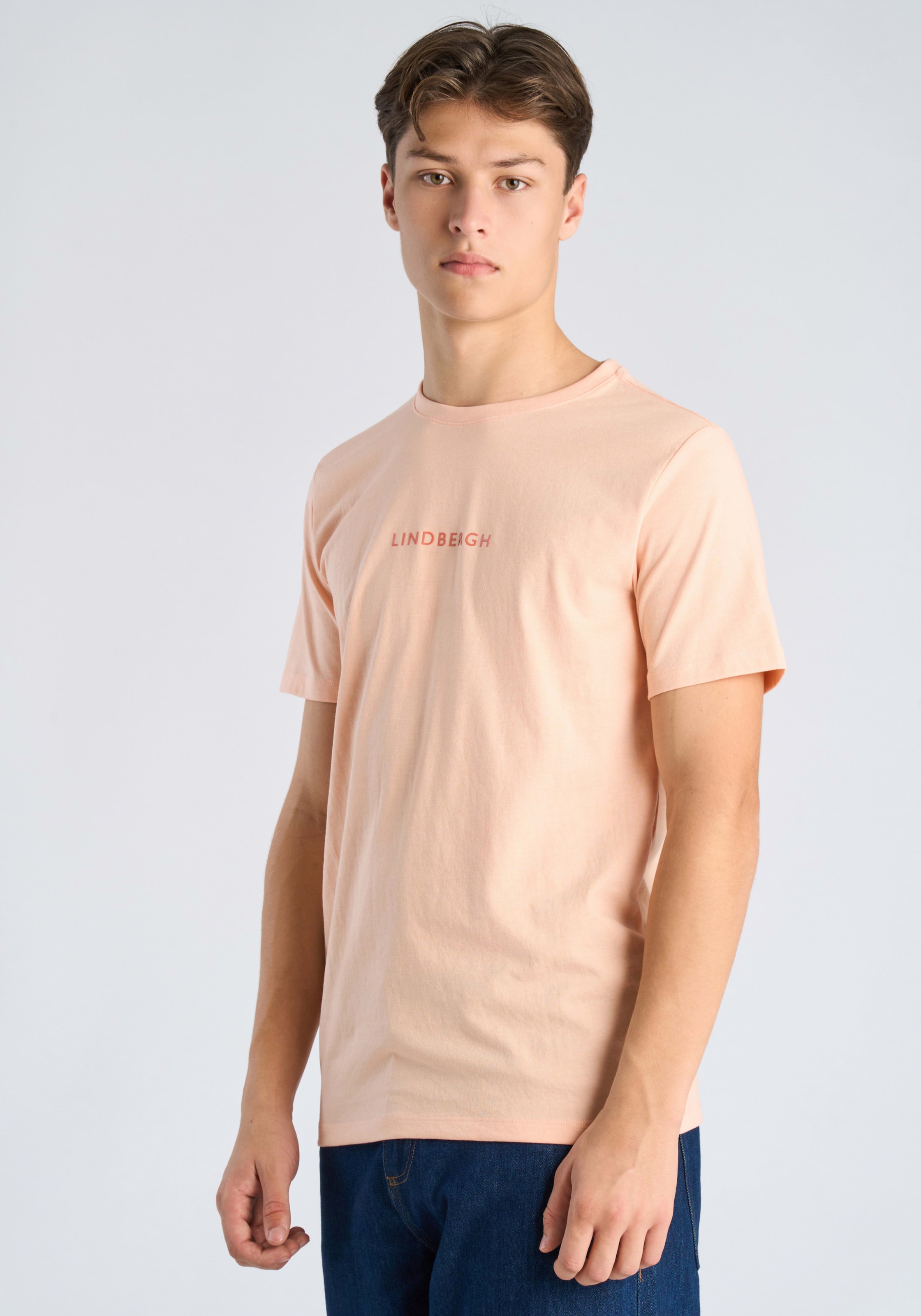 LINDBERGH Kurzarmshirt Sommershirt mit LINDBERGH-Print