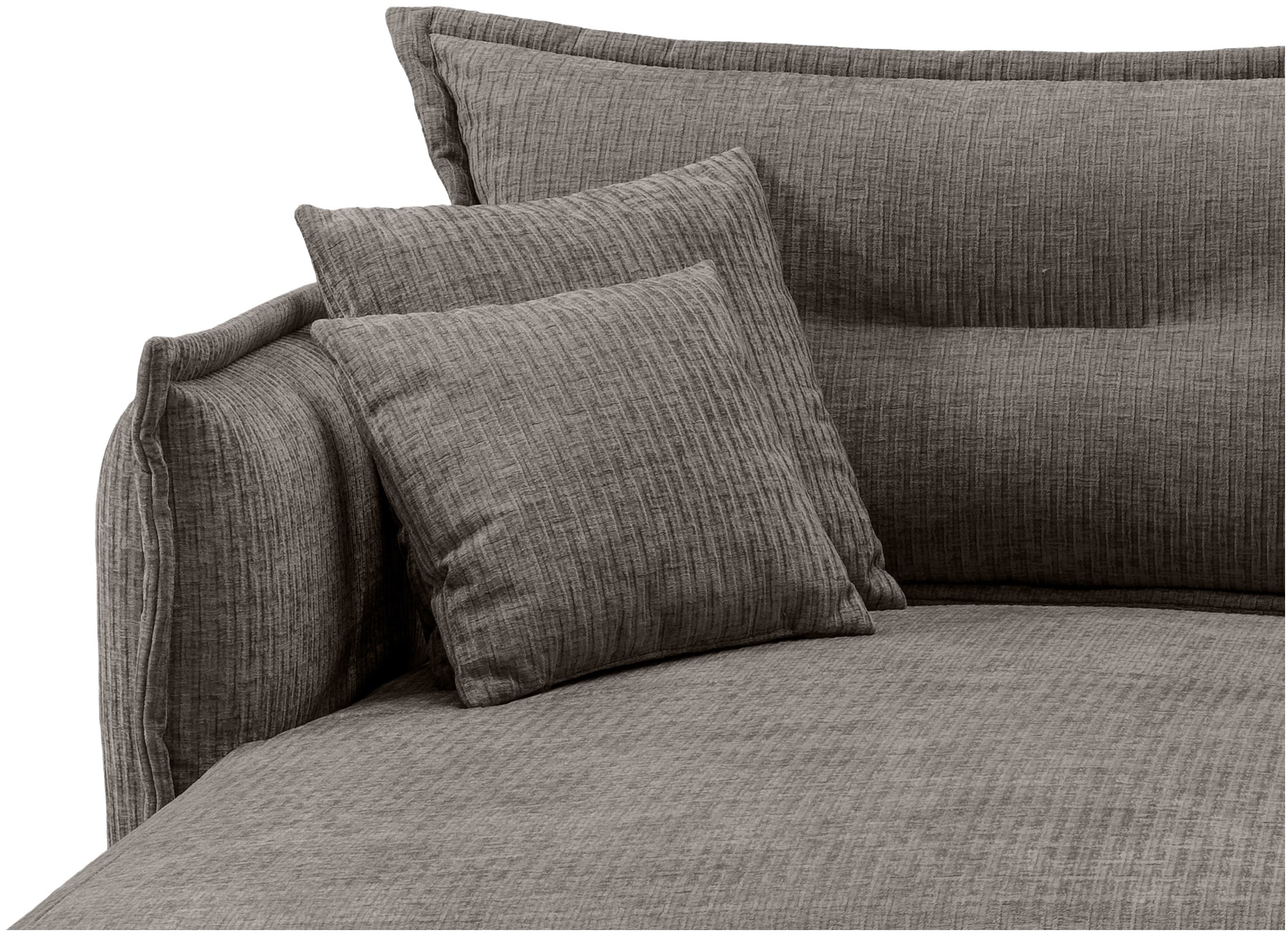 INOSIGN Ecksofa »Lazio modern und bequem, schmale Armlehnen, tolle Detailverarbeitung«, zwei verschiedene Fußfarben wählbar