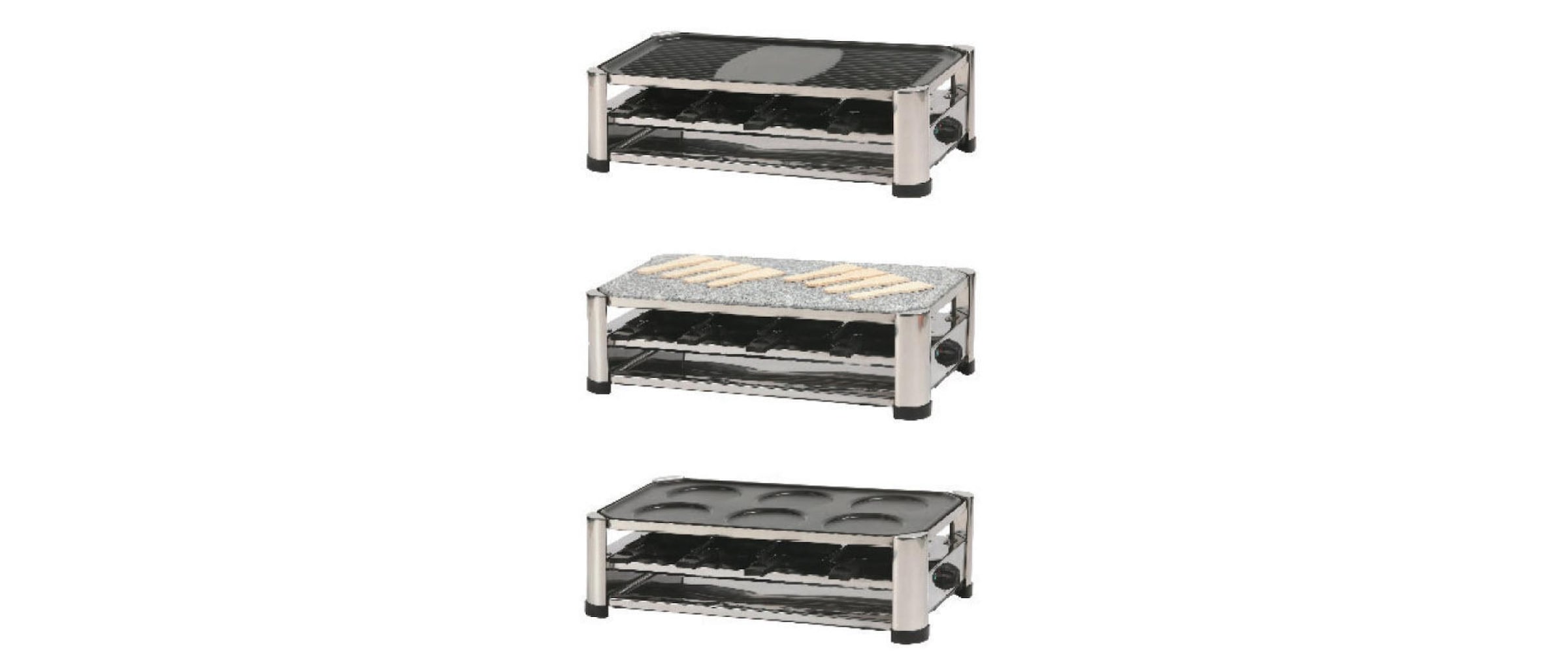 ohmex Raclette »Raclette Grill 4 in 1« 8 Stk. Raclettepfännchen 1.500 W