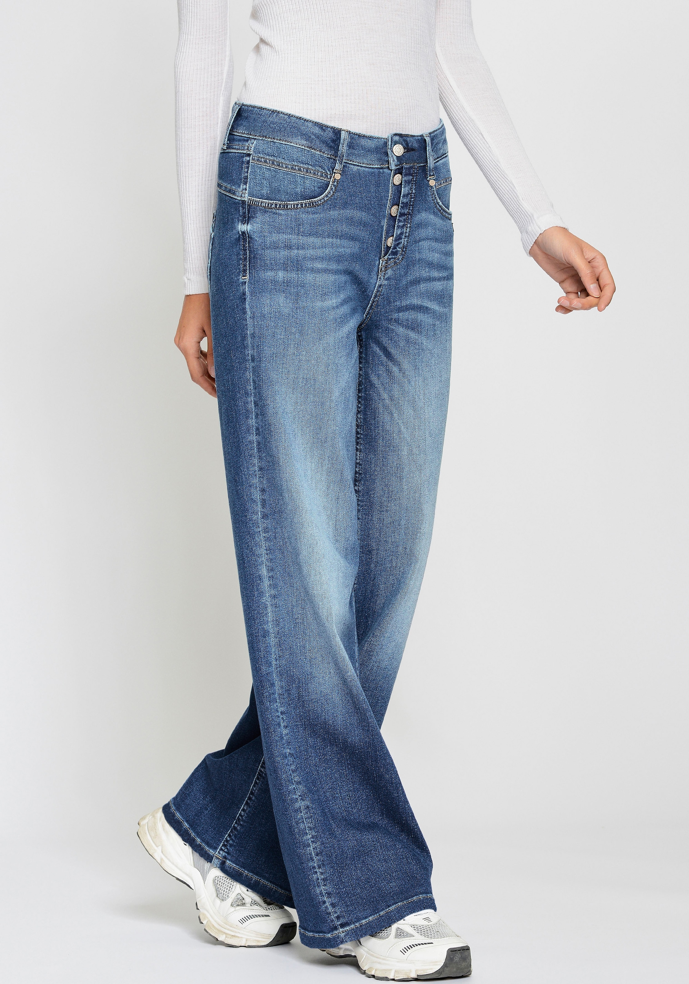 GANG Weite Jeans »94MEDINA WIDE«, mit Knopfverschluss