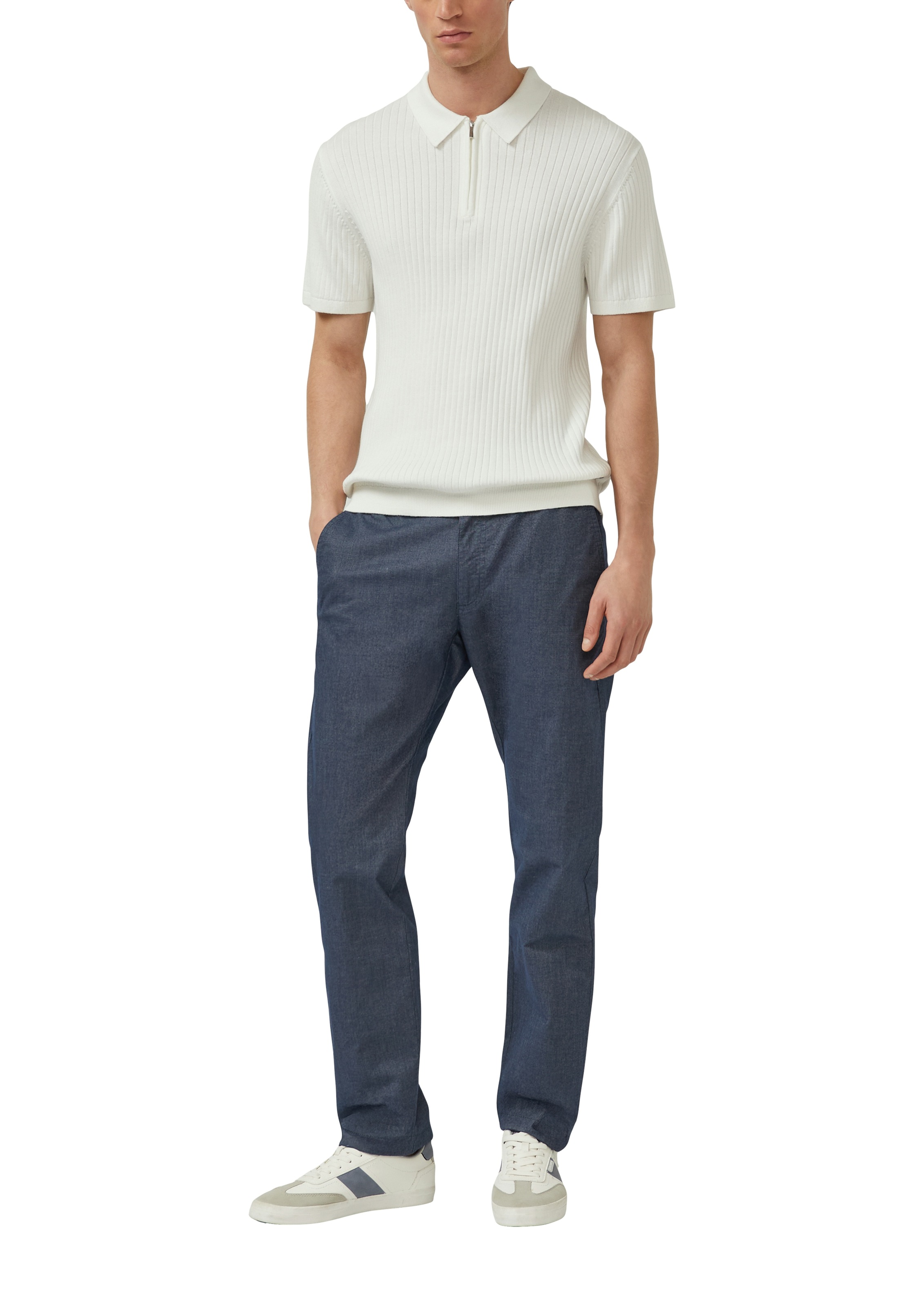 s.Oliver Poloshirt mit Strick-Muster und kurzes Reißverschluss günstig online kaufen