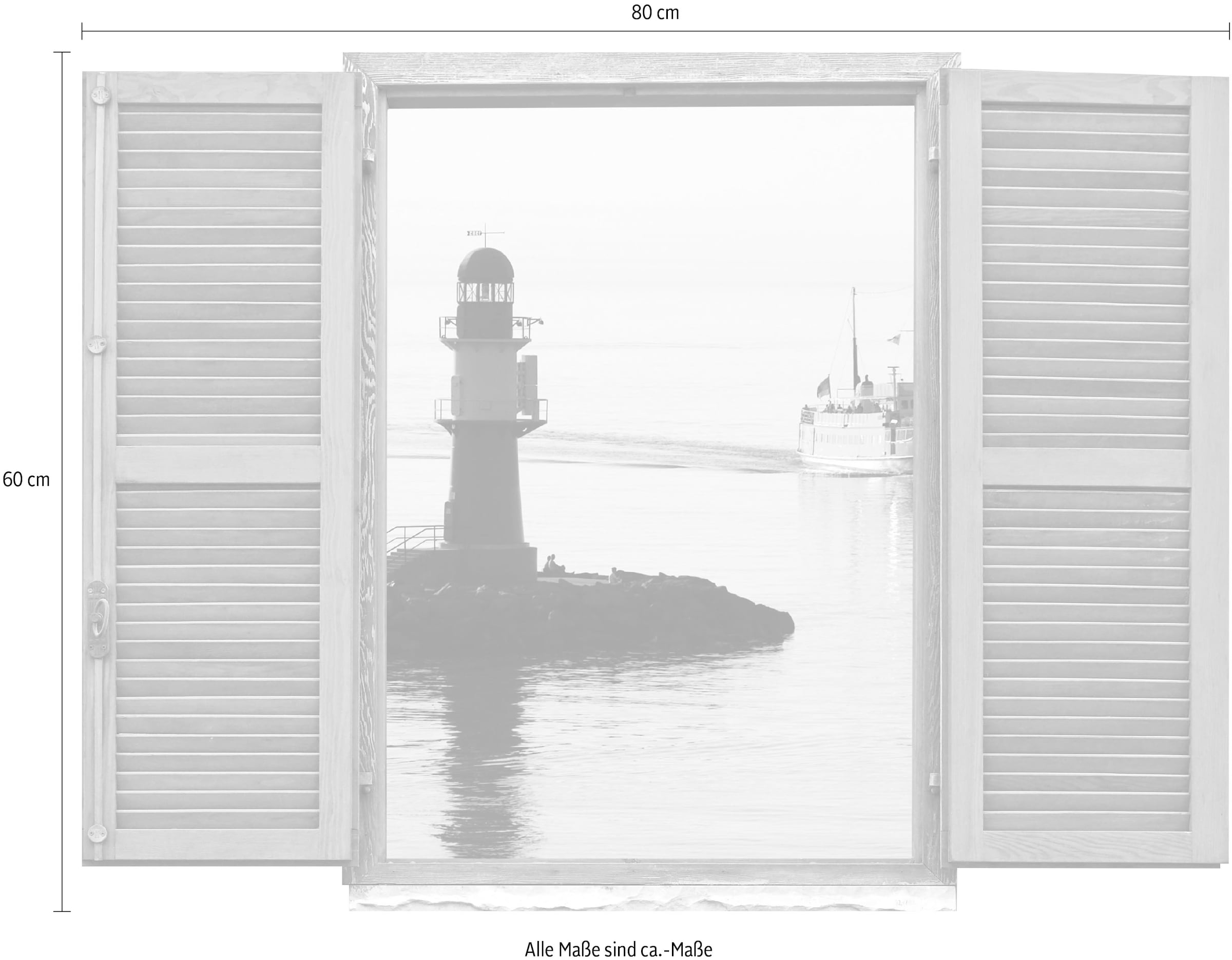 queence Wandtattoo »Leuchtturm«, (1 St.), Wandsticker, Wandbild, selbstklebend, 3D, Fenster