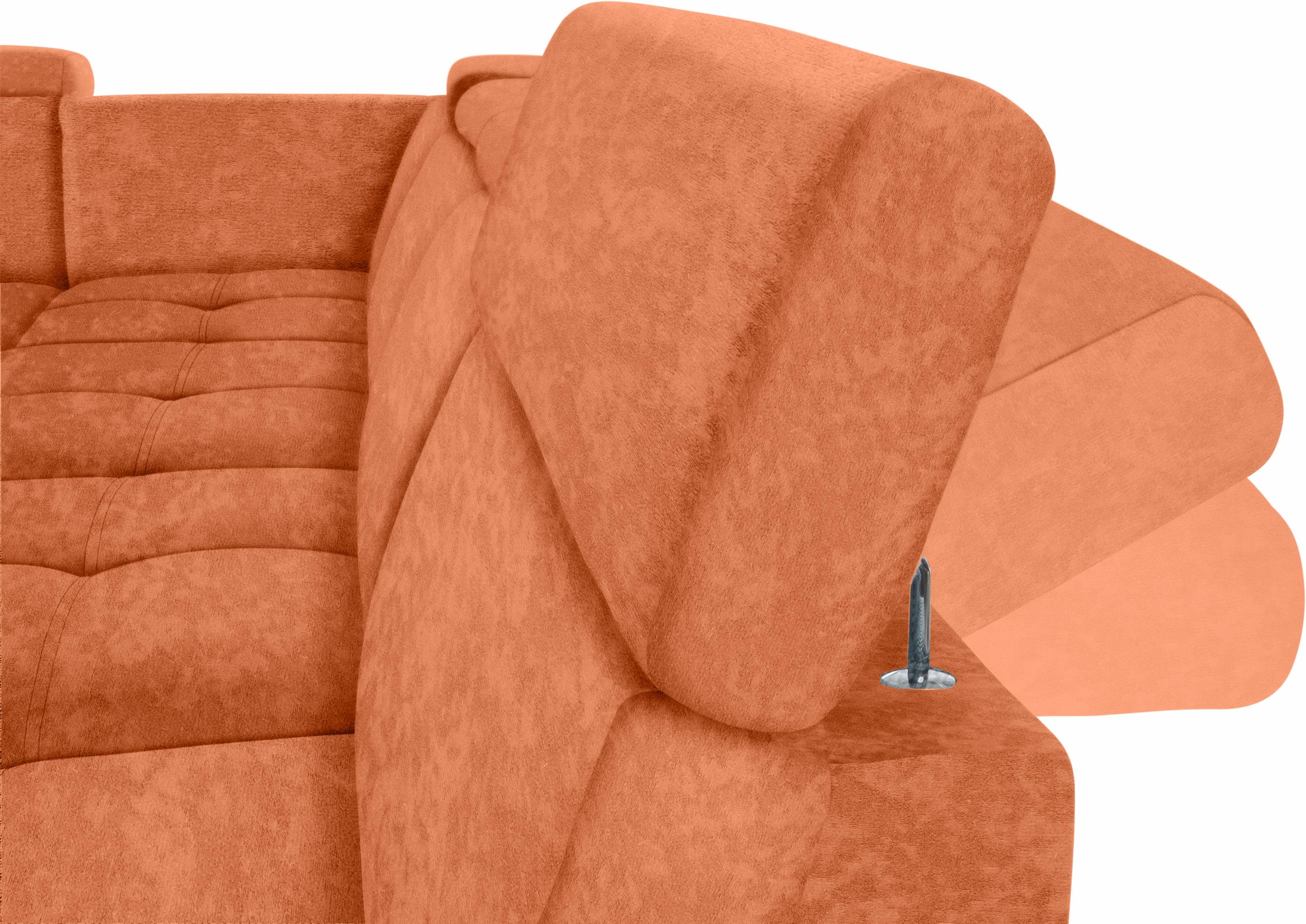 DOMO collection Wohnlandschaft »Ava moderne Sitzheftung mit toller Doppelnaht, komfortabel, U-Form«, mit Federkern, wahlweise mit Kopfteilverstellungen