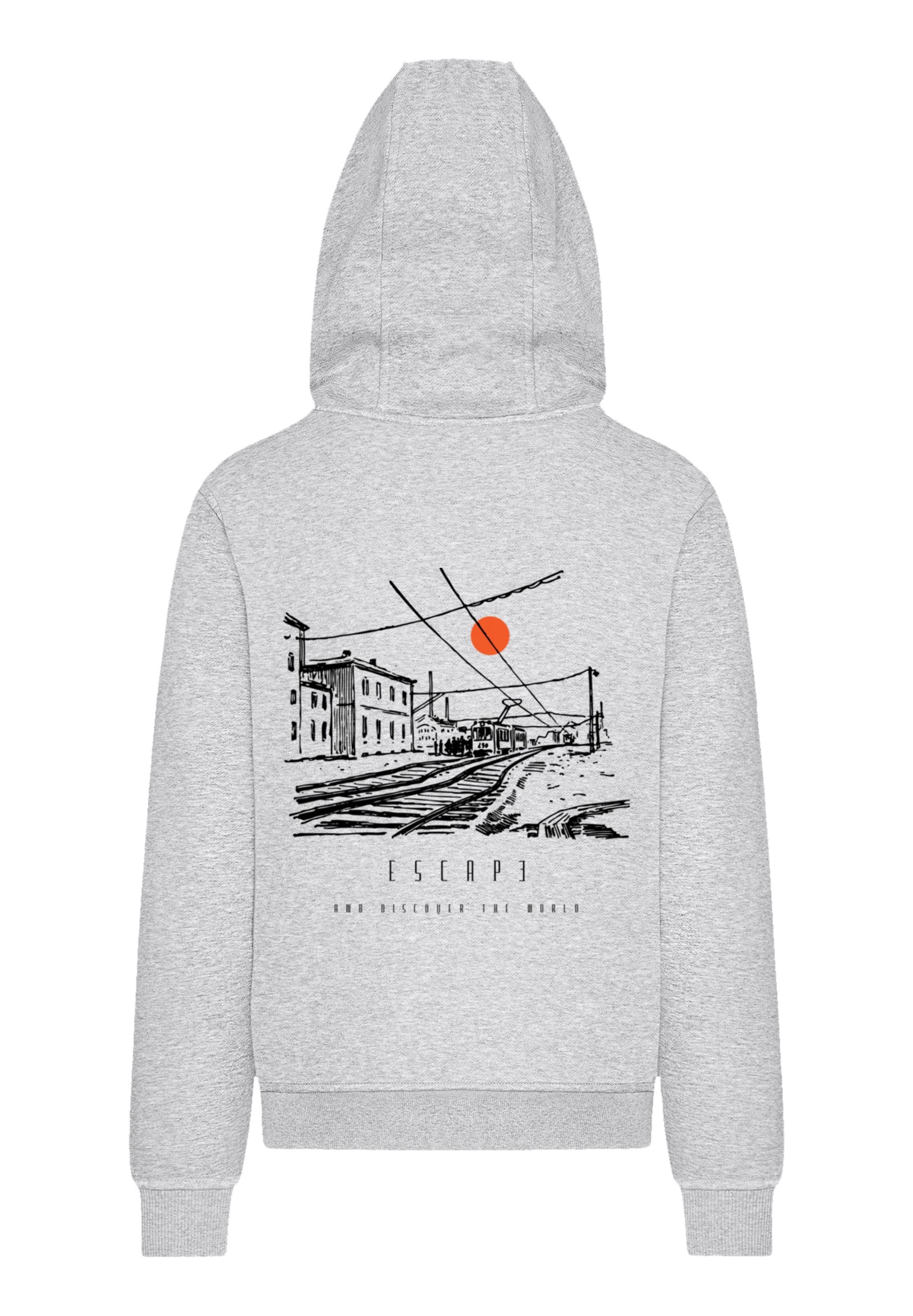 F4NT4STIC Kapuzenpullover "Escape Discover the World Town Train Station", P günstig online kaufen