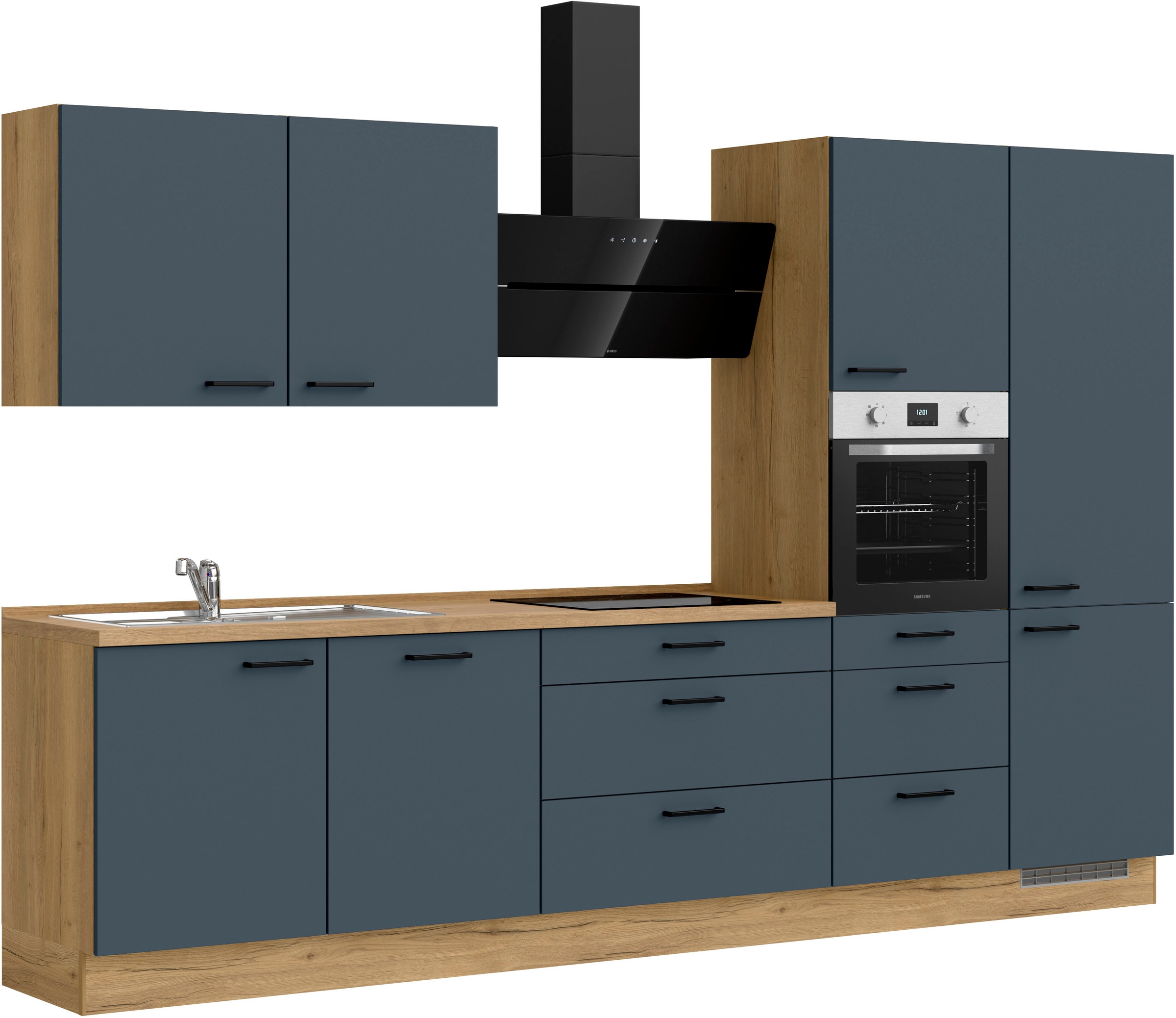 nobilia® Küchenzeile »"Easytouch II"«, vormontiert, Ausrichtung wählbar, Breite 330 cm, wahlw. mit E-Geräten
