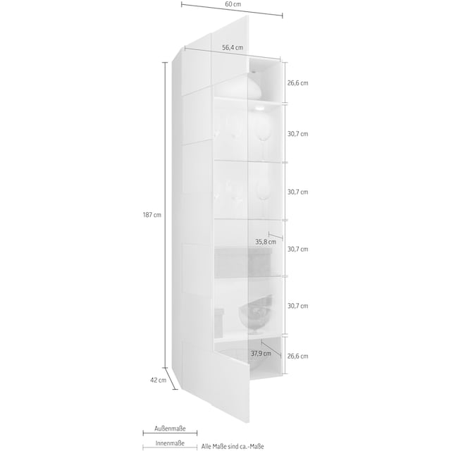 LC Vitrine »Dama Vitrine«, grifflos bestellen | BAUR