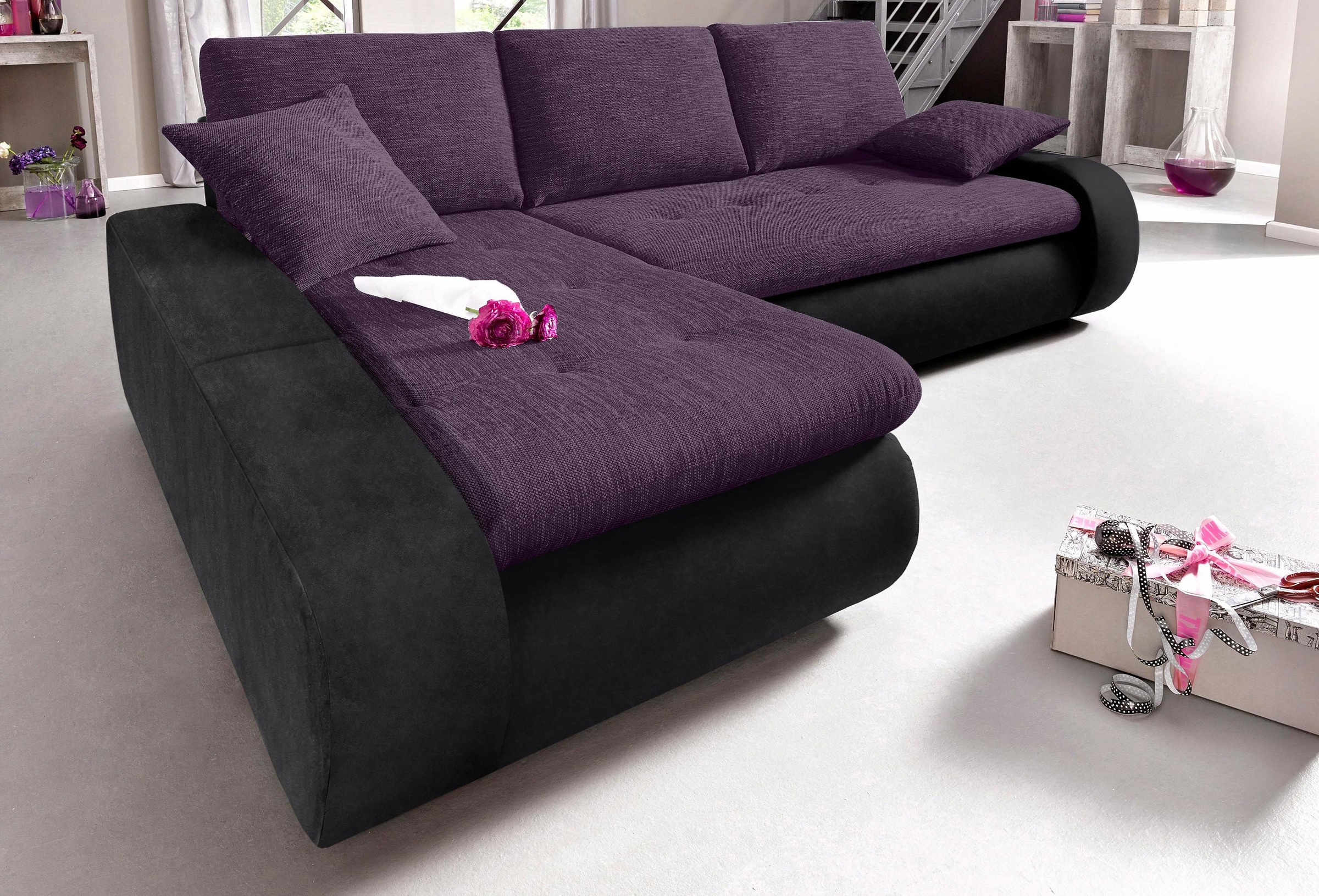 TRENDMANUFAKTUR Ecksofa »Indie, modern und bequem, Materialmix, OTTOs Choice, L-Form«, wahlweise XL oder XXL