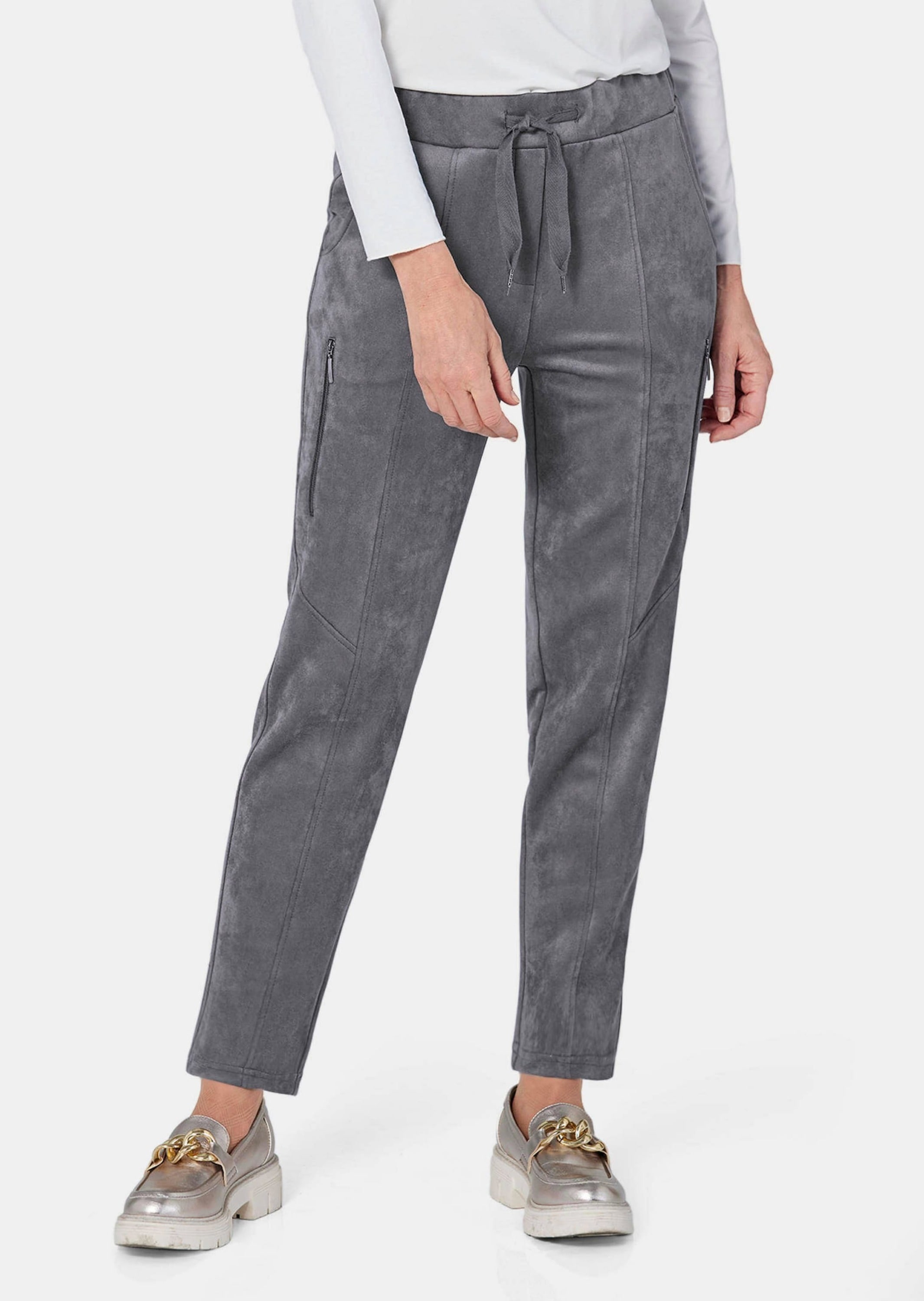 GOLDNER Schlupfhose »Joggpant in Velourslederoptik«