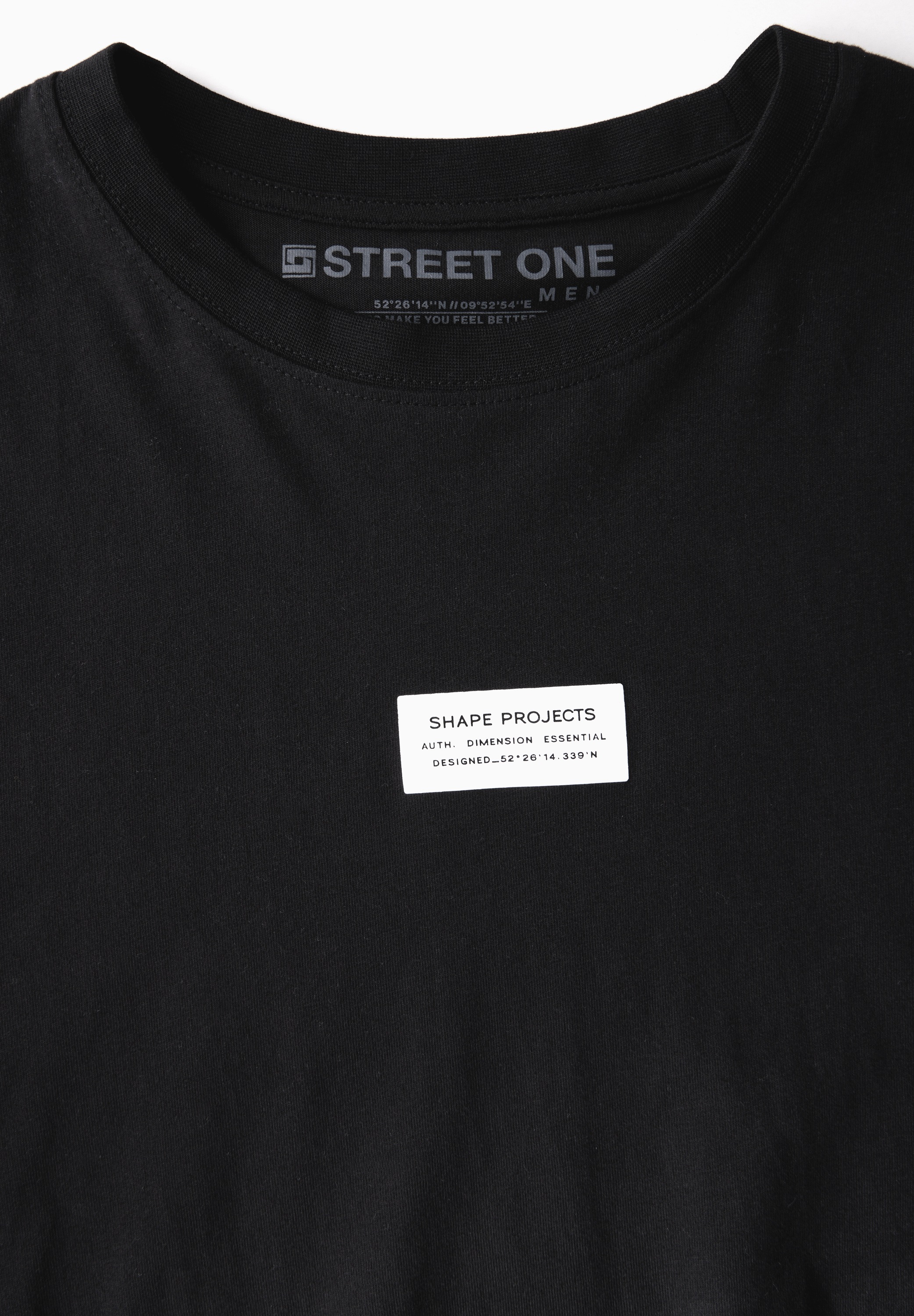 STREET ONE MEN Langarmshirt, aus reiner Baumwolle